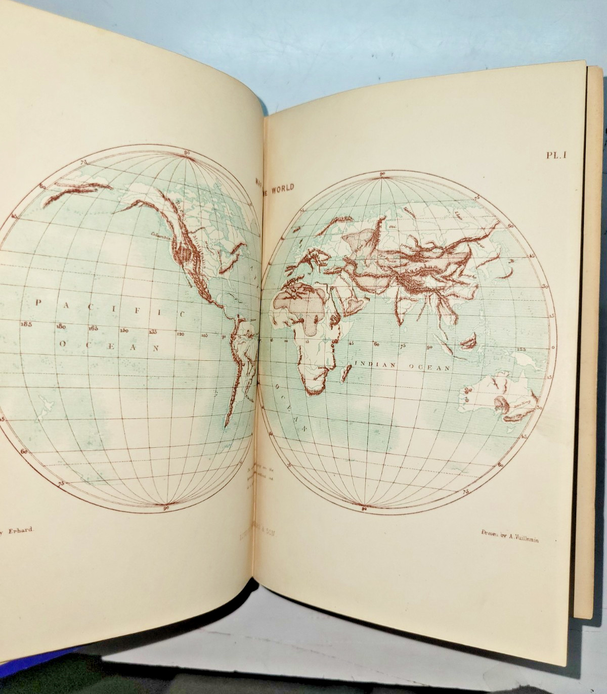 THE EARTH A DESCRIPTIVE HISTORY Élisée Reclus 1877 Rare Single Vol Color Maps