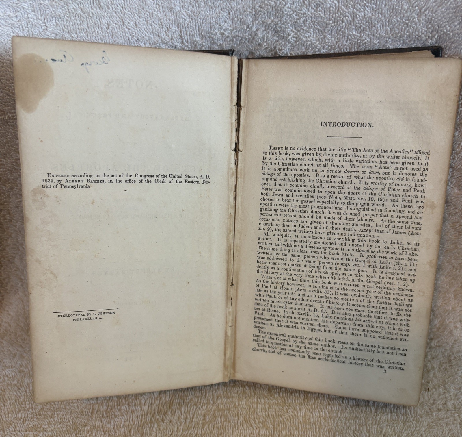 NOTES, EXPLANATORY & PRACT, ON THE ACTS OF THE APOSTLES by Albert Barnes HC 1841