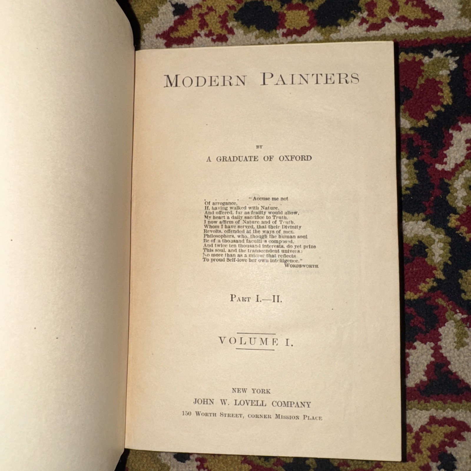 Modern Painters by John Ruskin Parts 1-2 Lovell Company Antique Book