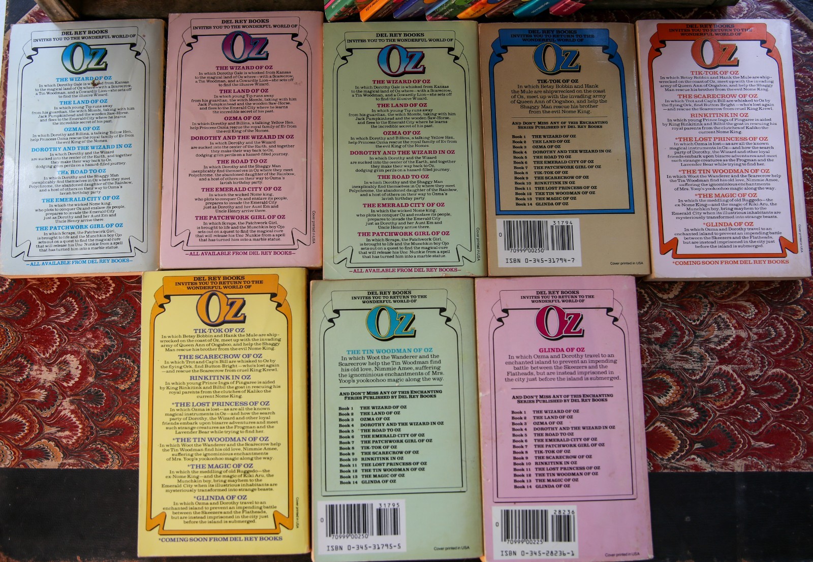 Vintage Wizard of Oz Books Lot (16)L Frank Baum Oz Series Illustrated Kids Books