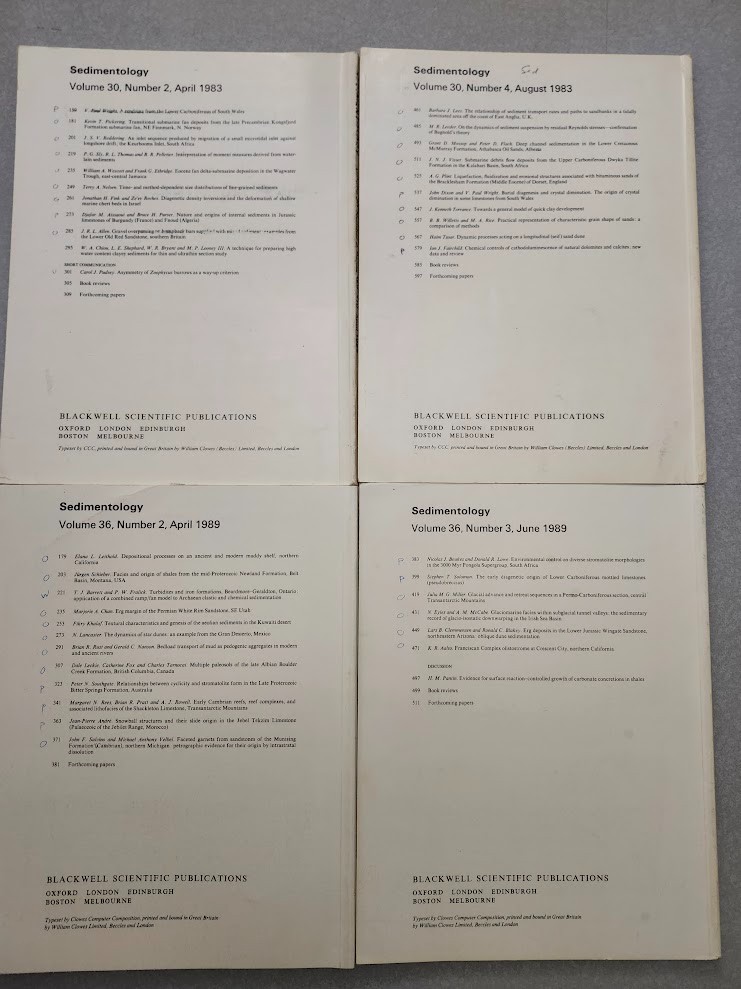 8 rarely seen classic issues of Sedimentology, International Journal 1982,83,89