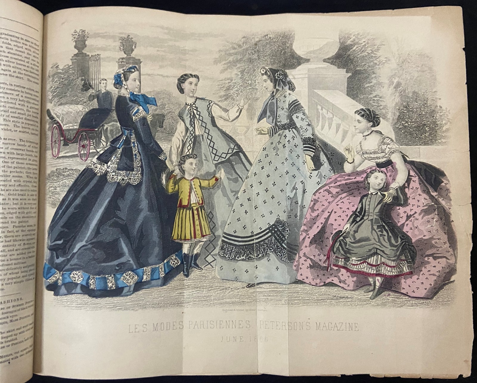 1866 PETERSON’S MAGAZINE Victorian Fashion 11 HAND COLORED PLATES Antique Book