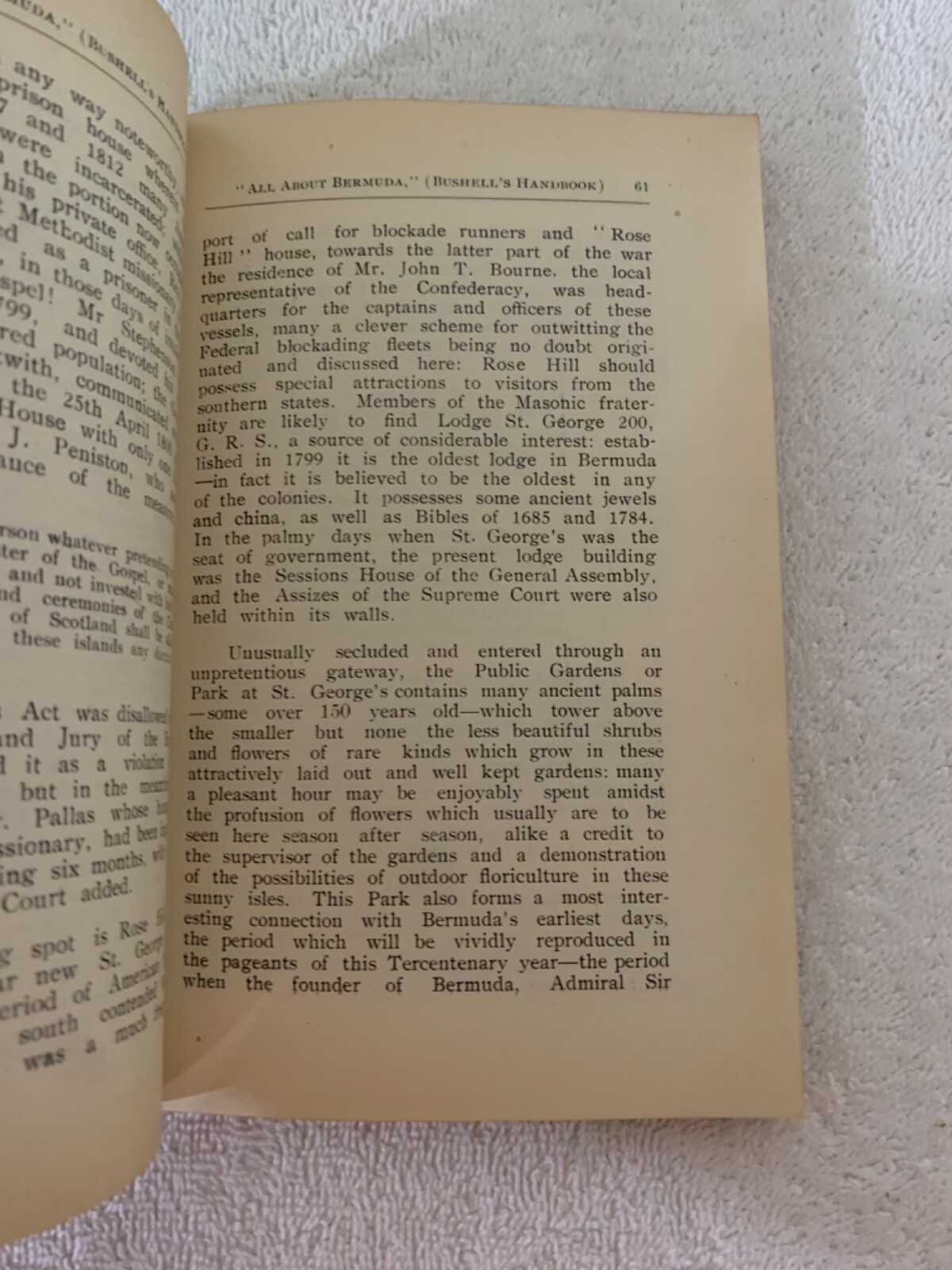 1909 14th Year Bushell’s Handbook – All About Bermuda / Maps Travel Ads Guide