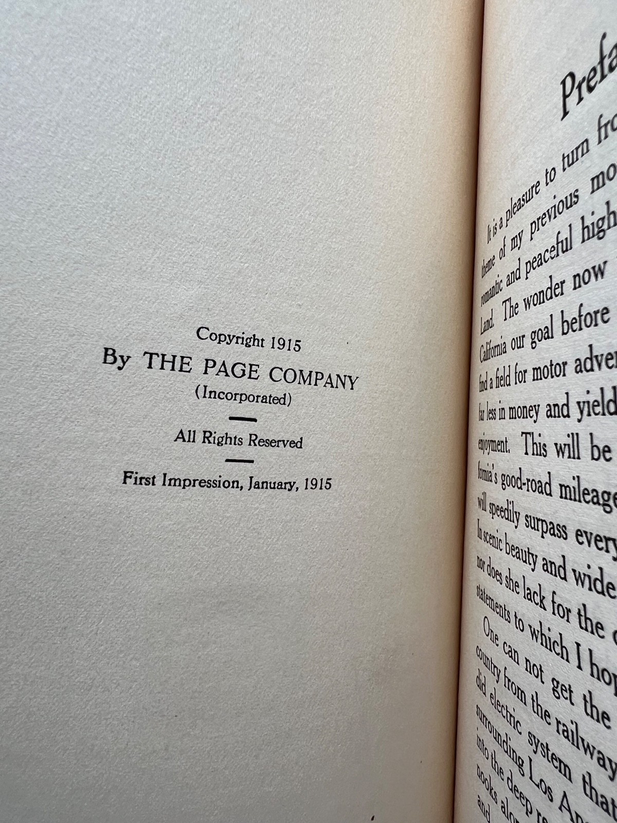 On Sunset Highways Thomas D Murphy California Motoring 1st Ed. w/Map 1915 Book