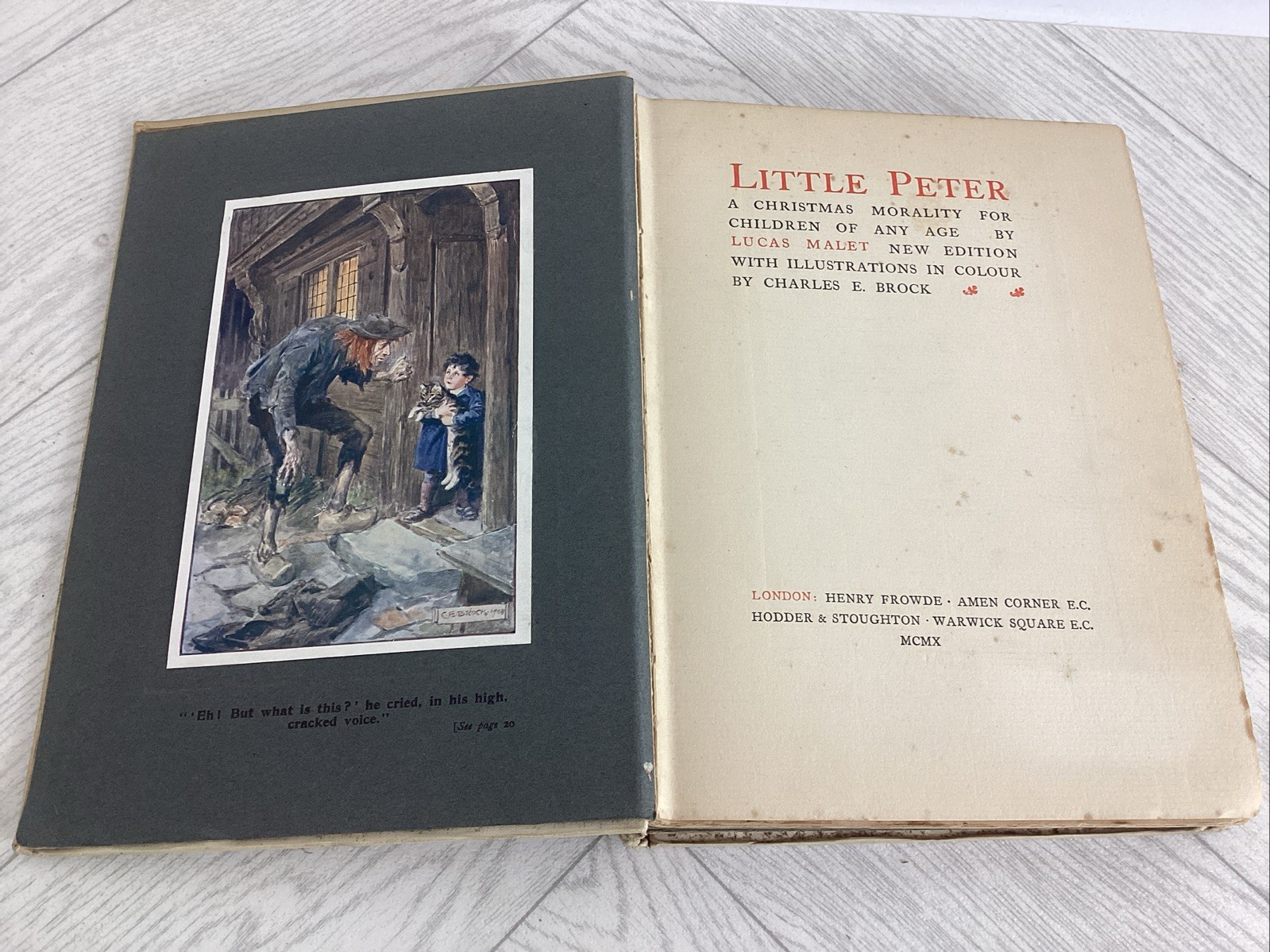Little Peter By Lucas Malet – 1910 HB Henry Frowde & Hodder & Stoughton STM *L