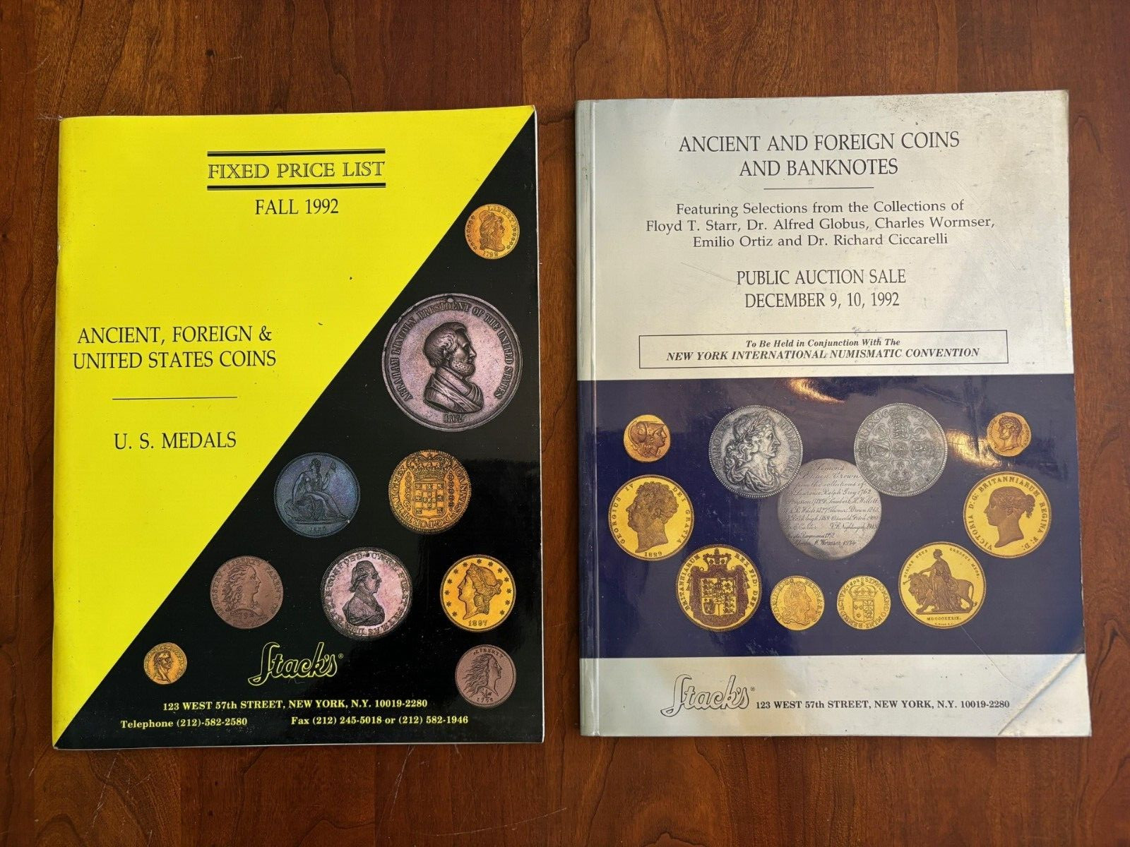 Lot of 2 Stack’s Auction Catalogs: Ancient Foreign US Coins & Banknotes, 1992