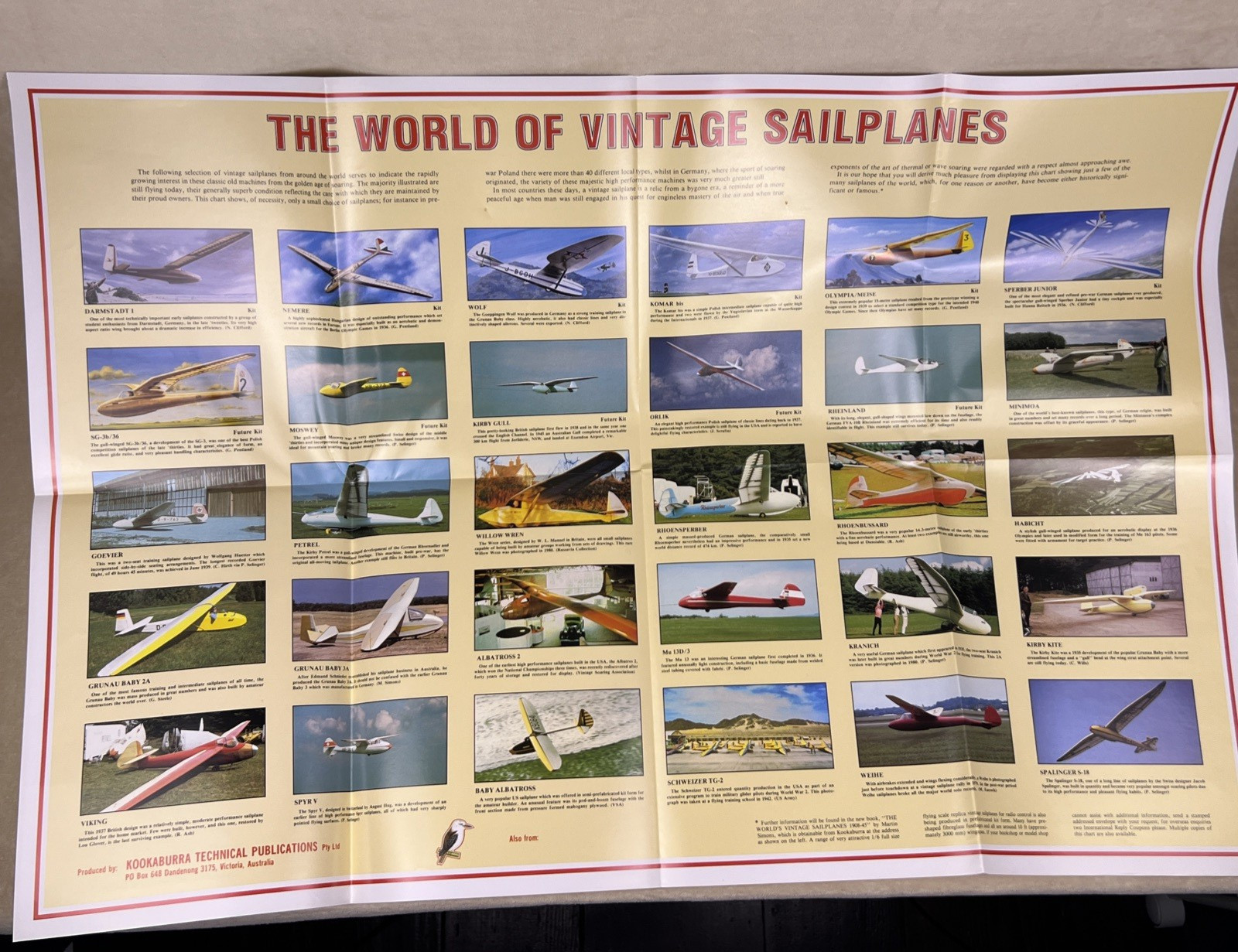 The World’s Vintage Sailplanes 1908-45 Martin Simons Kookaburra Aviation Gliders