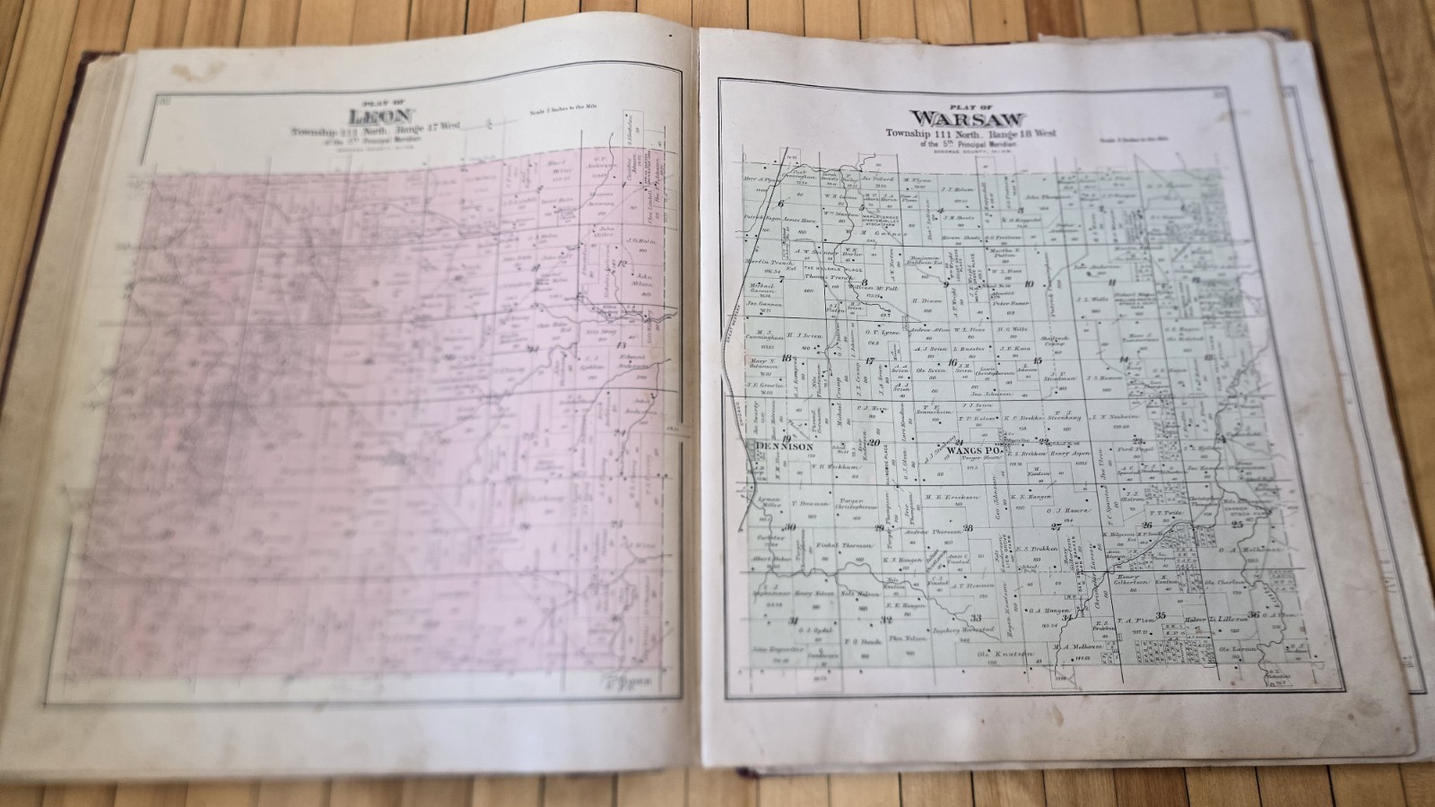 1894 Goodhue County Minnesota Plat Book Atlas HUGE Maps Red Wing Cannon Falls MN