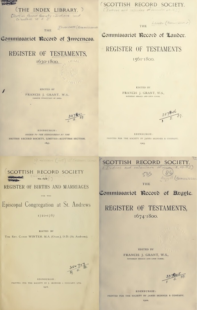 Scotland Scottish Records – Birth Marriage Death Burials – 52 Old Volumes on USB