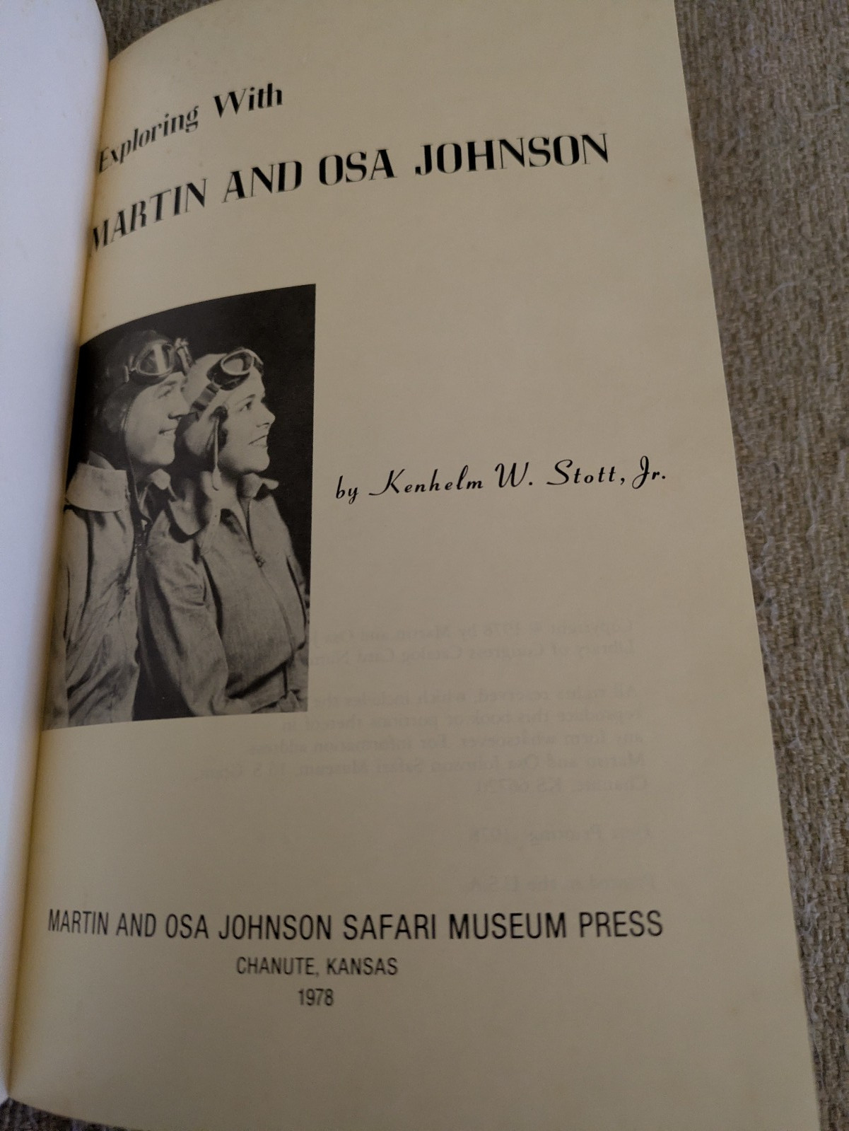 Exploring with Martin and Osa Johnson | Kenhelm W. Stott | 1978 HC | SIGNED