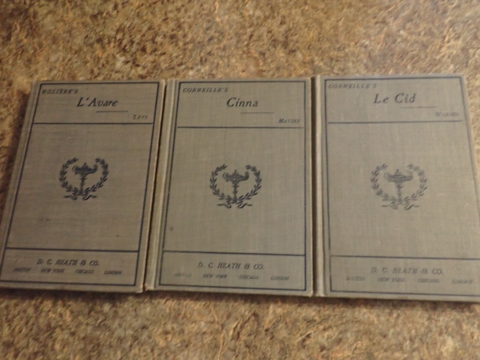 Lot of 3 by DC Heath and Co. Cinna Le Cid and L’Avare