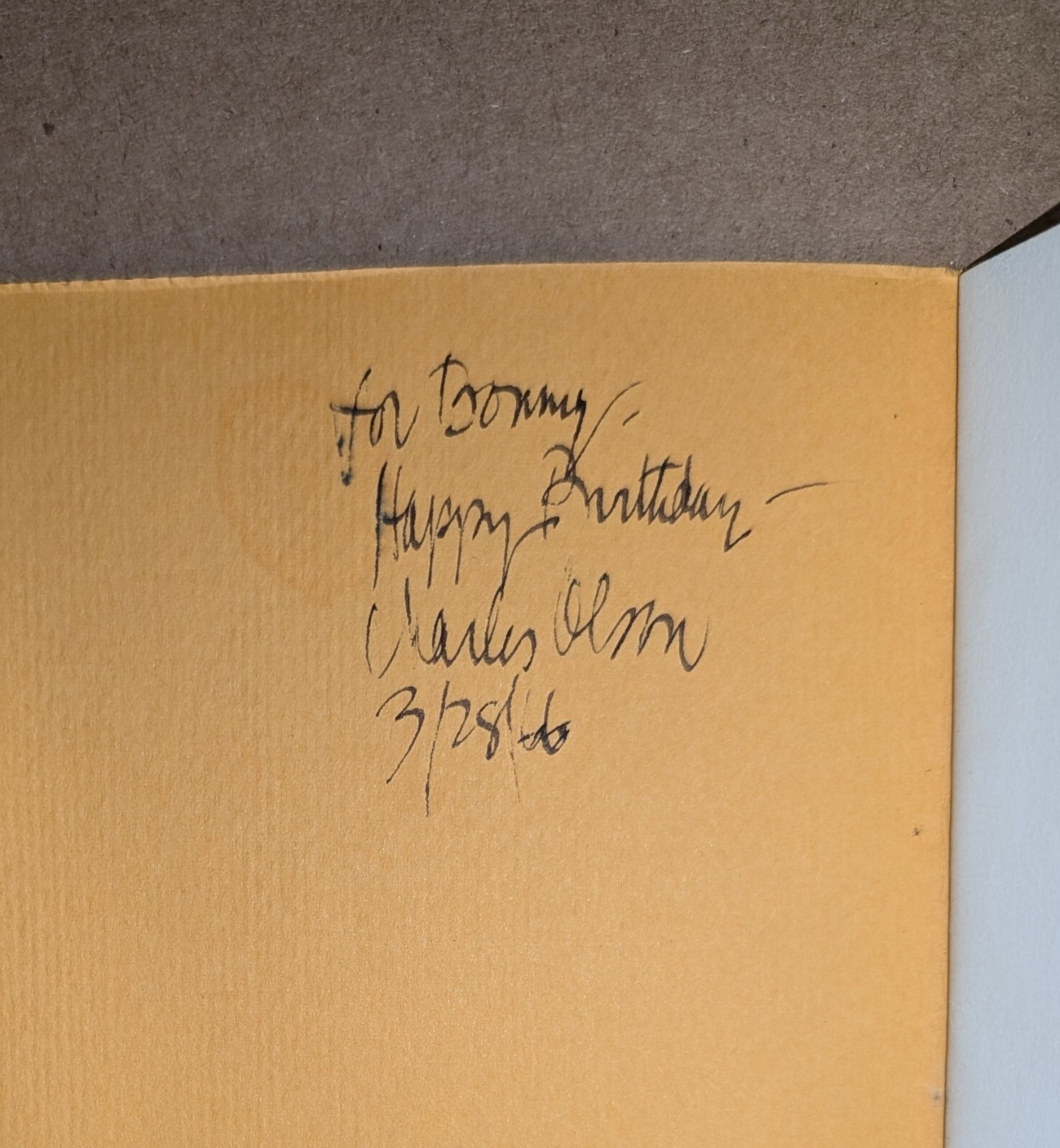 SIGNED CHARLES OLSON Bibliography on America for Ed Dorn 1964 softcover
