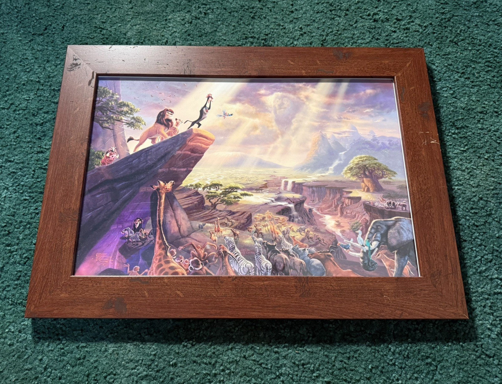 Thomas Kinkade Disney The Lion King Poster Framed 21×15”