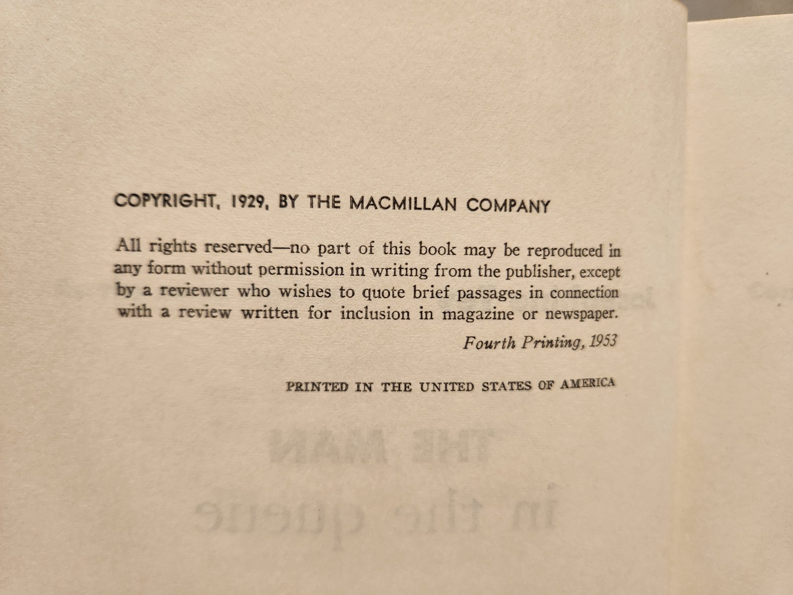 The Man in the Queue Josephine Tey Macmillan 1953 4th Print HCDJ Free Shipping