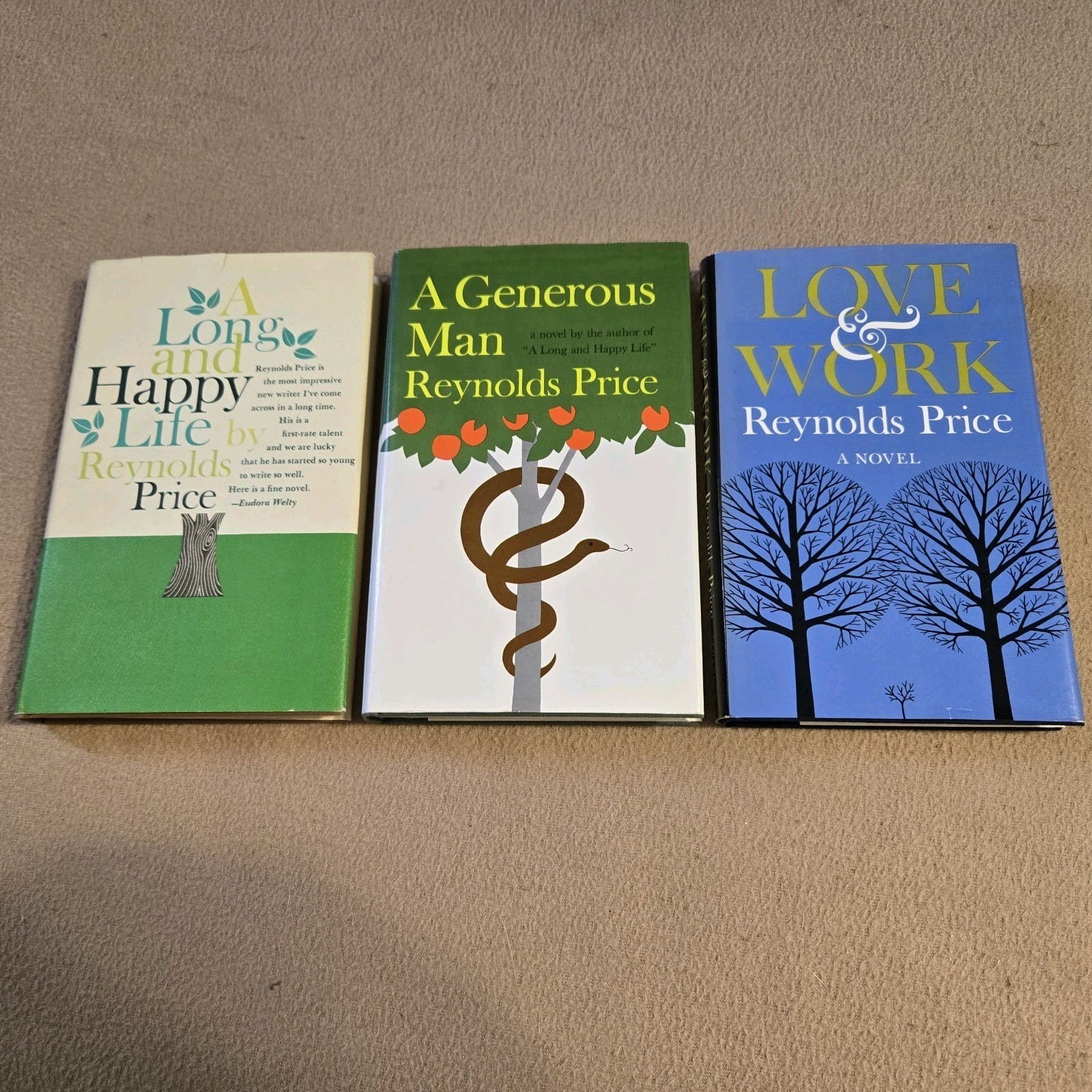 Reynolds Price 1st Edition HC/DJ Lot, A Long and Happy Life, A Generous Man, +1