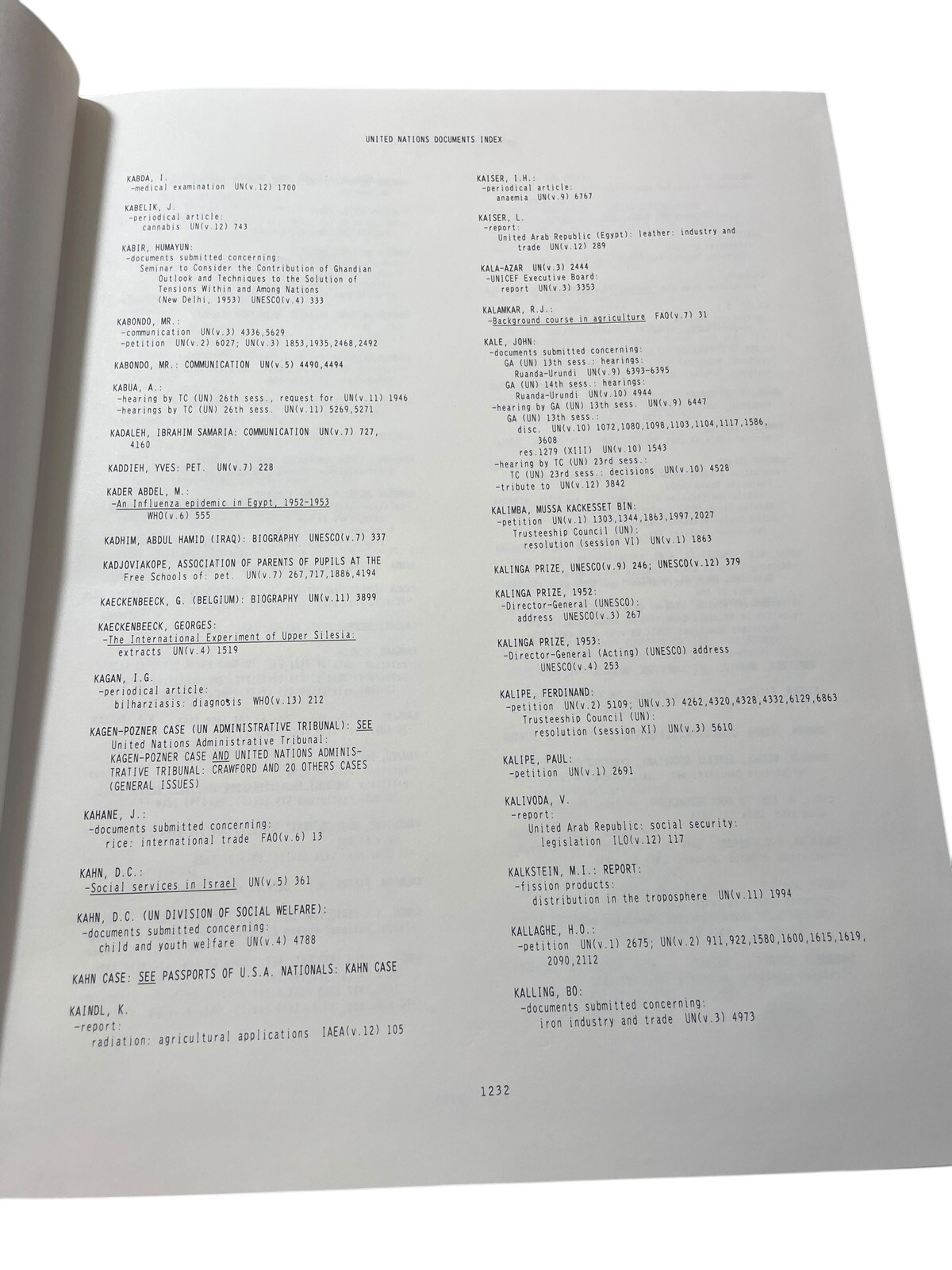 United Nations Documents Index Cumulated Index Volumes 1-13 1950-1962 In 4 Vols