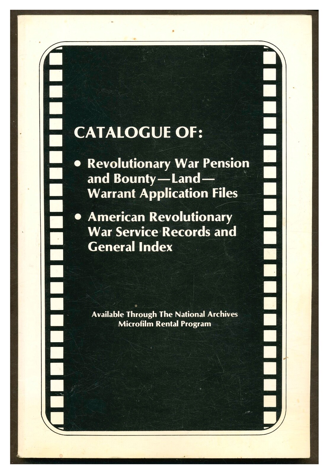 Catalogue of Revolutionary War Pension Bounty Land Application Files PB W2A