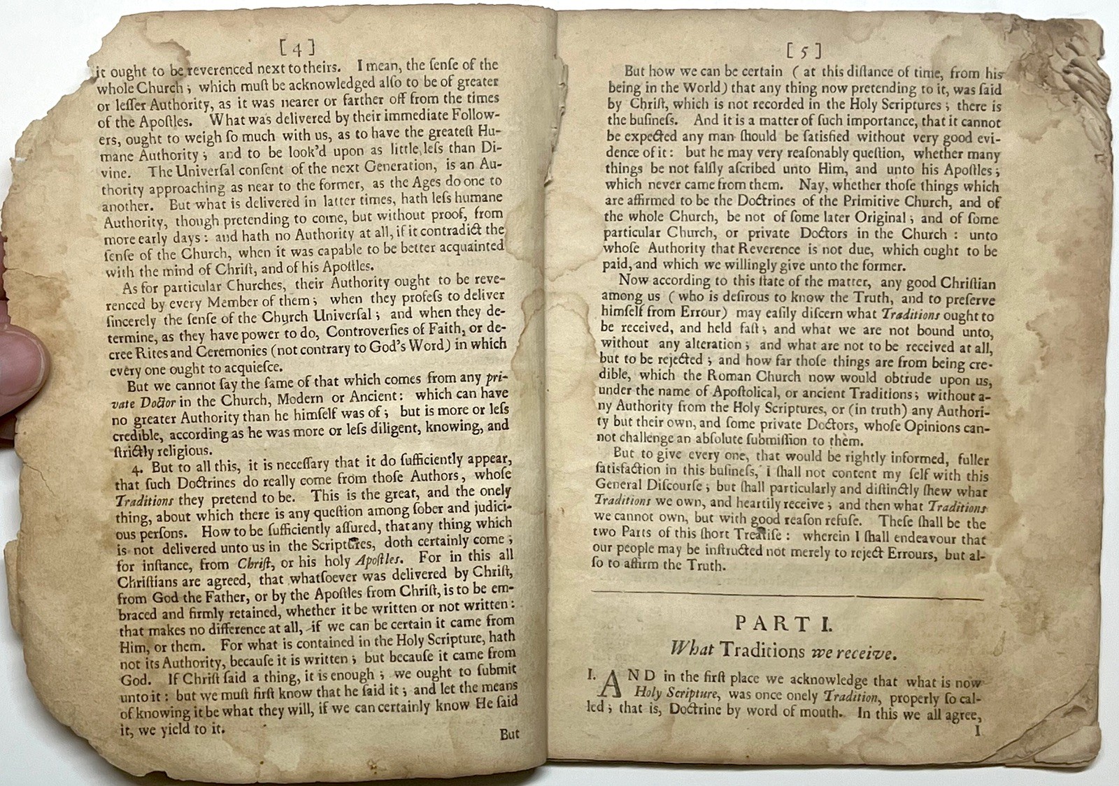 1680 PATRICK DISCOURSE ABOUT TRADITION ANGLICAN ANTI CATHOLIC TRACT RARE QUARTO