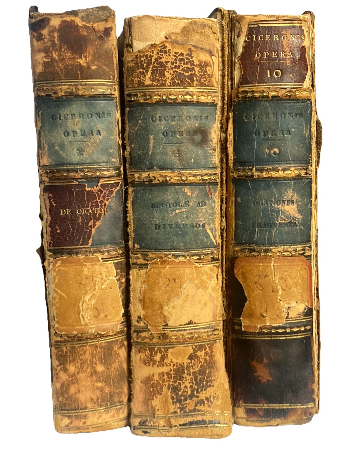 1827 Ciceronis Opera Tomus 2, 6, 10 – Tauchnitz Leipzig Stereotype Blue Morocco