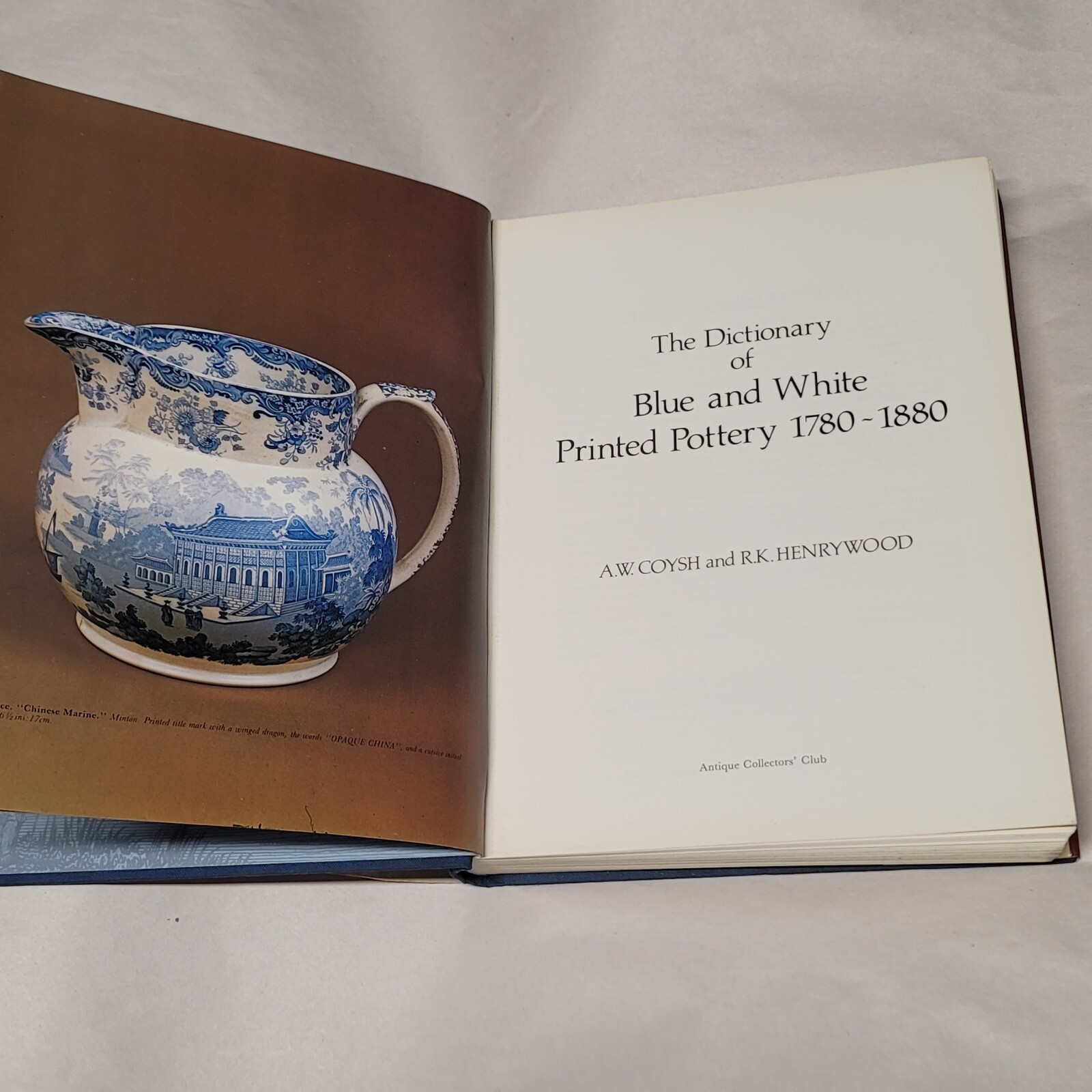 Dictionary Blue White Printed Potter 1780-1880 Reference Book