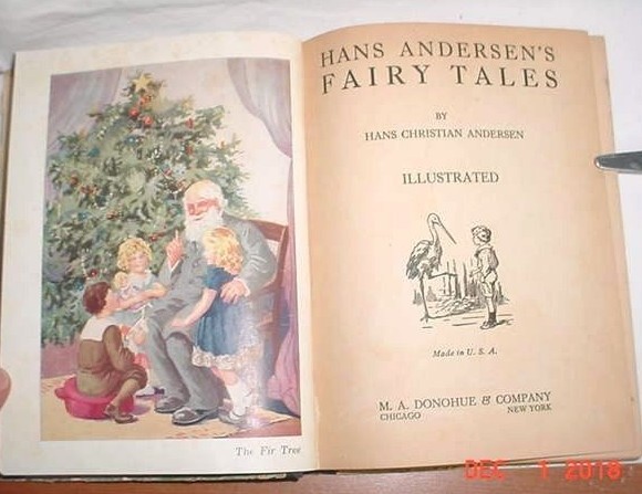 ANDERSENS FAIRY TALES 1926 HARDCOVER ILLUSTRATED DONOHUE DUCKLING THUMBELINA FIR