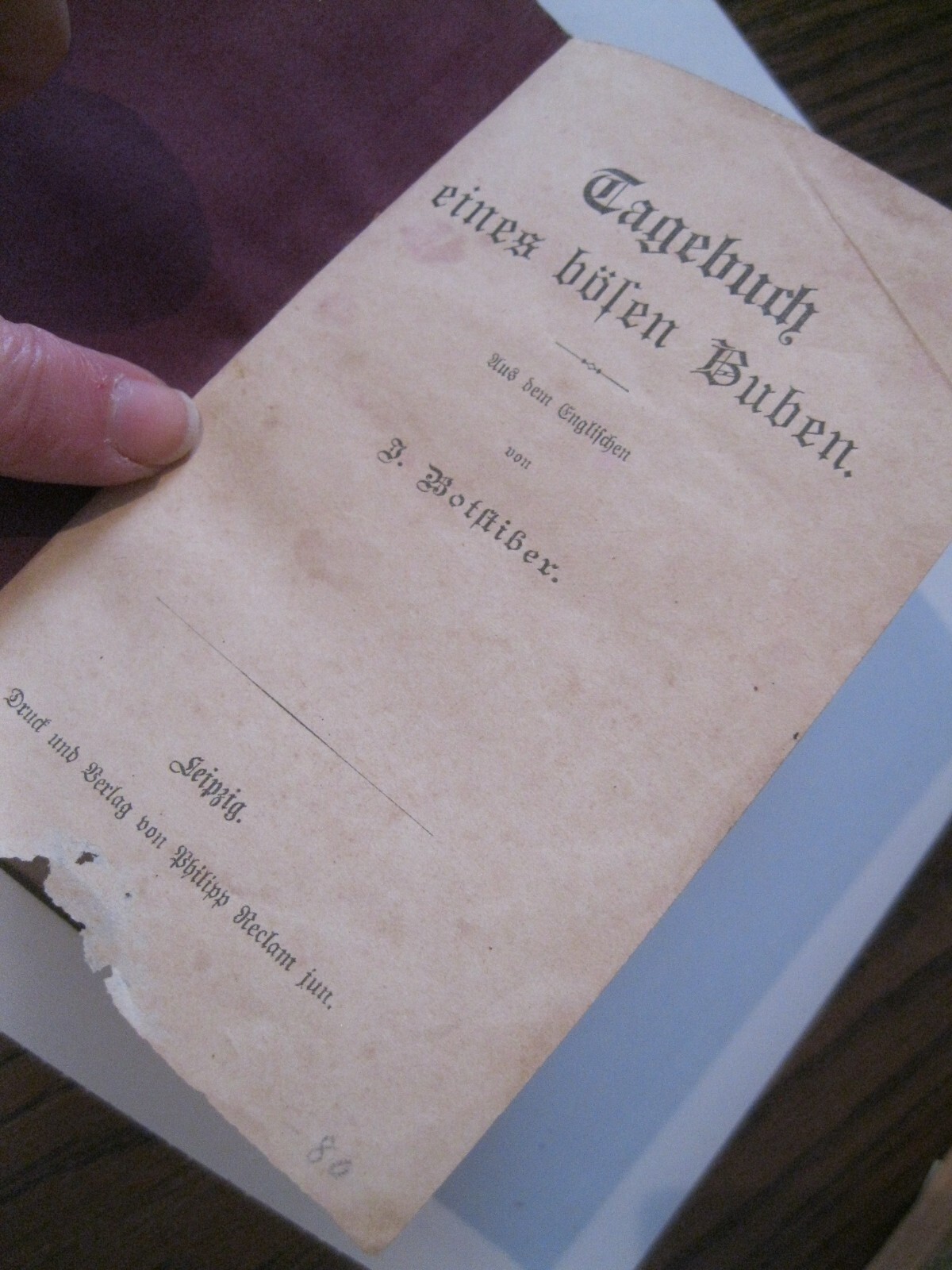 Diary of a Bad Boy / Philip Reclam 1892