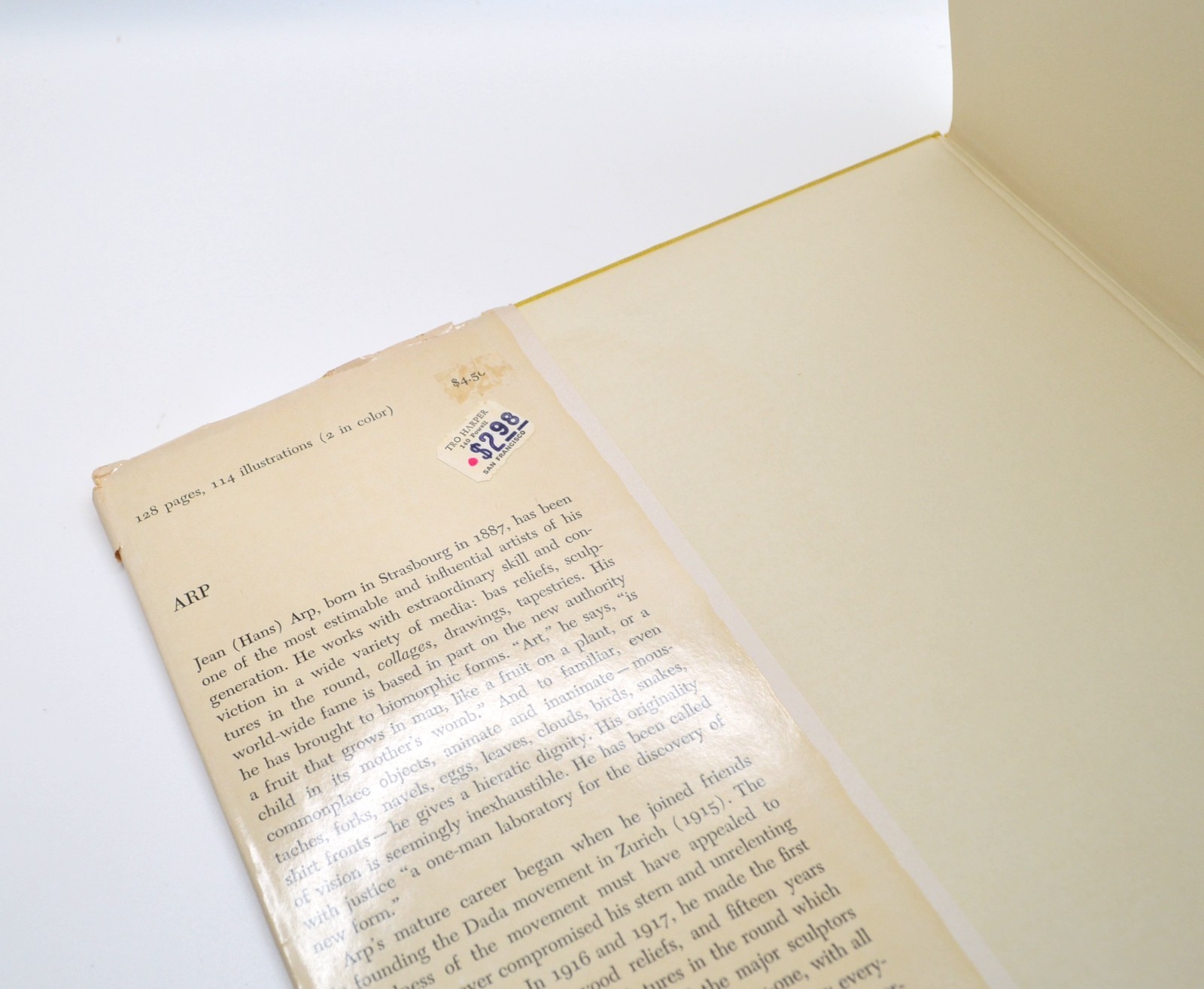 Arp, Museum of Modern Art, HC/DJ, 1958, Artist Exhibition Catalog, DADA,