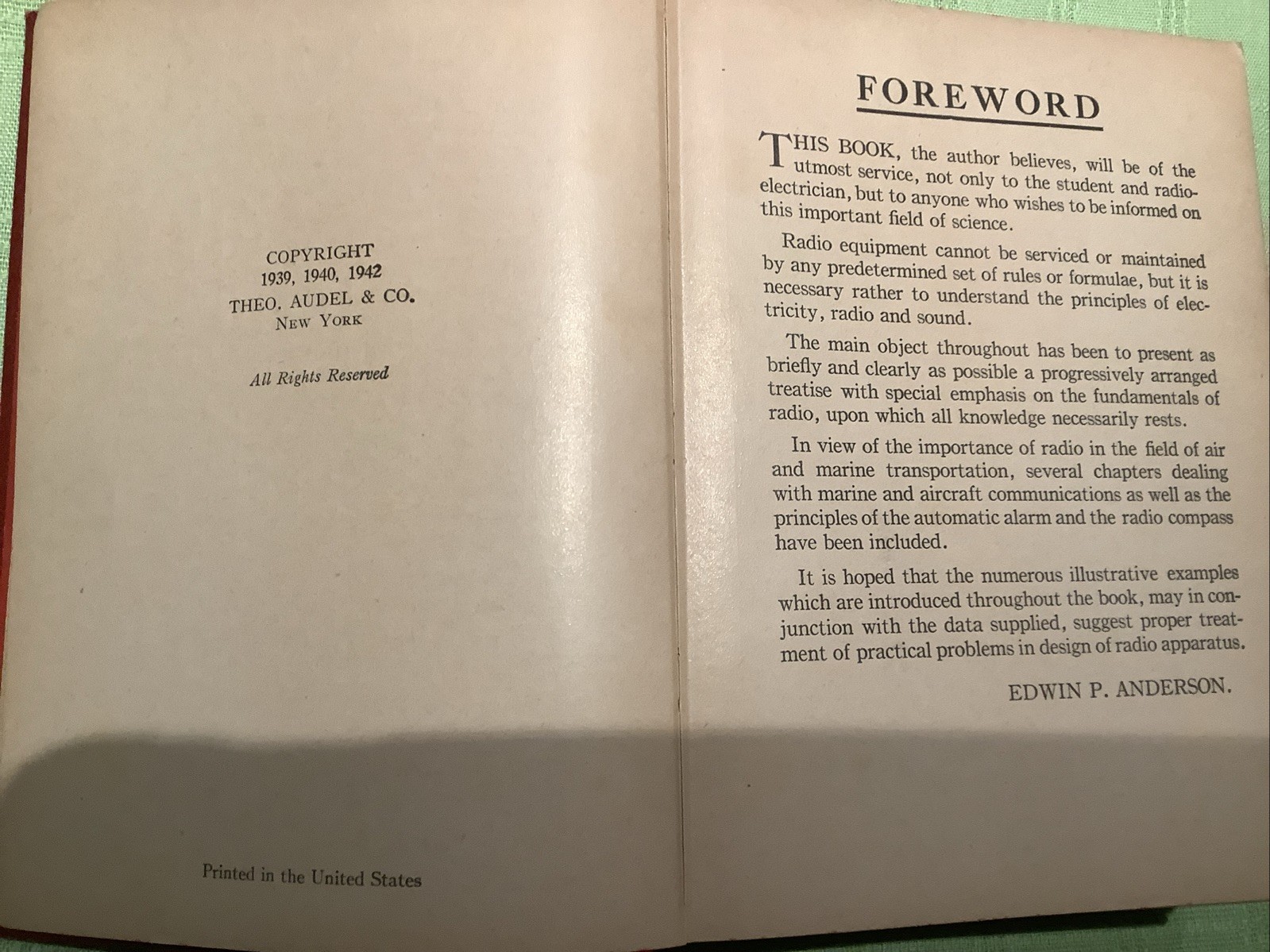 Audels New Radiomans Guide by E P Anderson 756 pgs Printed 1942 Antique RARE