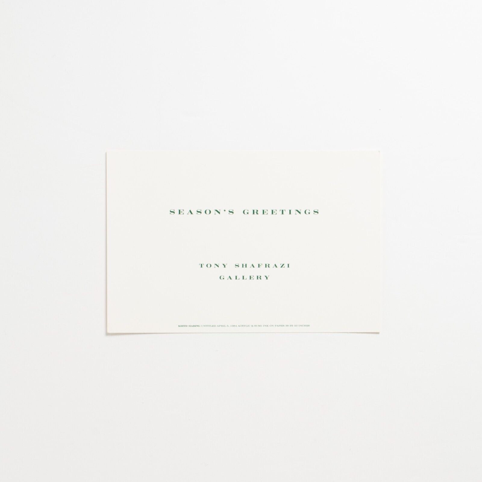 KEITH HARING „Season’s Greetings“ Card Tony Shafrazi Gallery c.1984