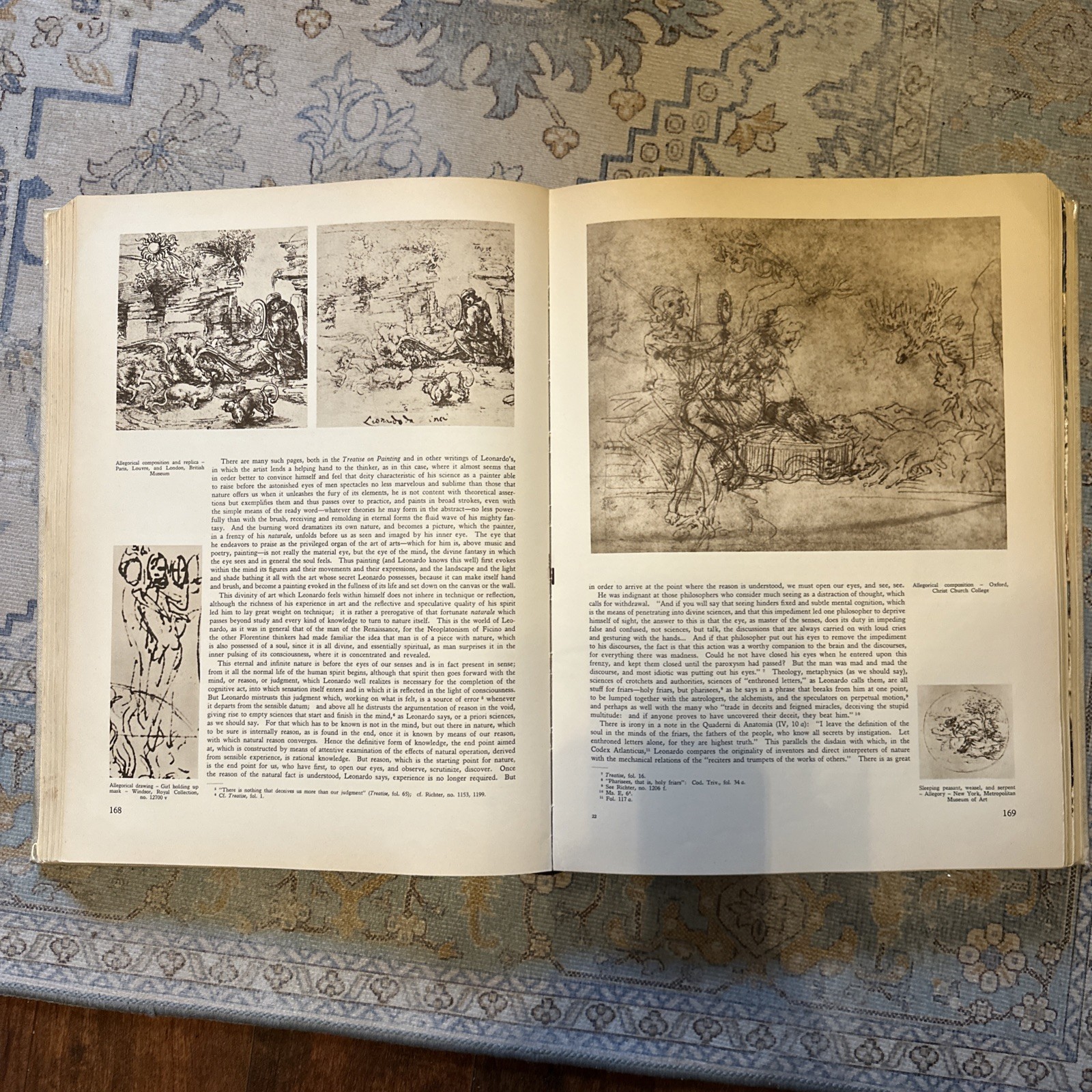 VTG 1956 Leonardo Da Vinci Art Coffee Table Book Large Hardcover Italy