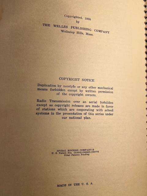 Radio Plays 1935 Studio & School unit 3 series by Welles Publishing Com.