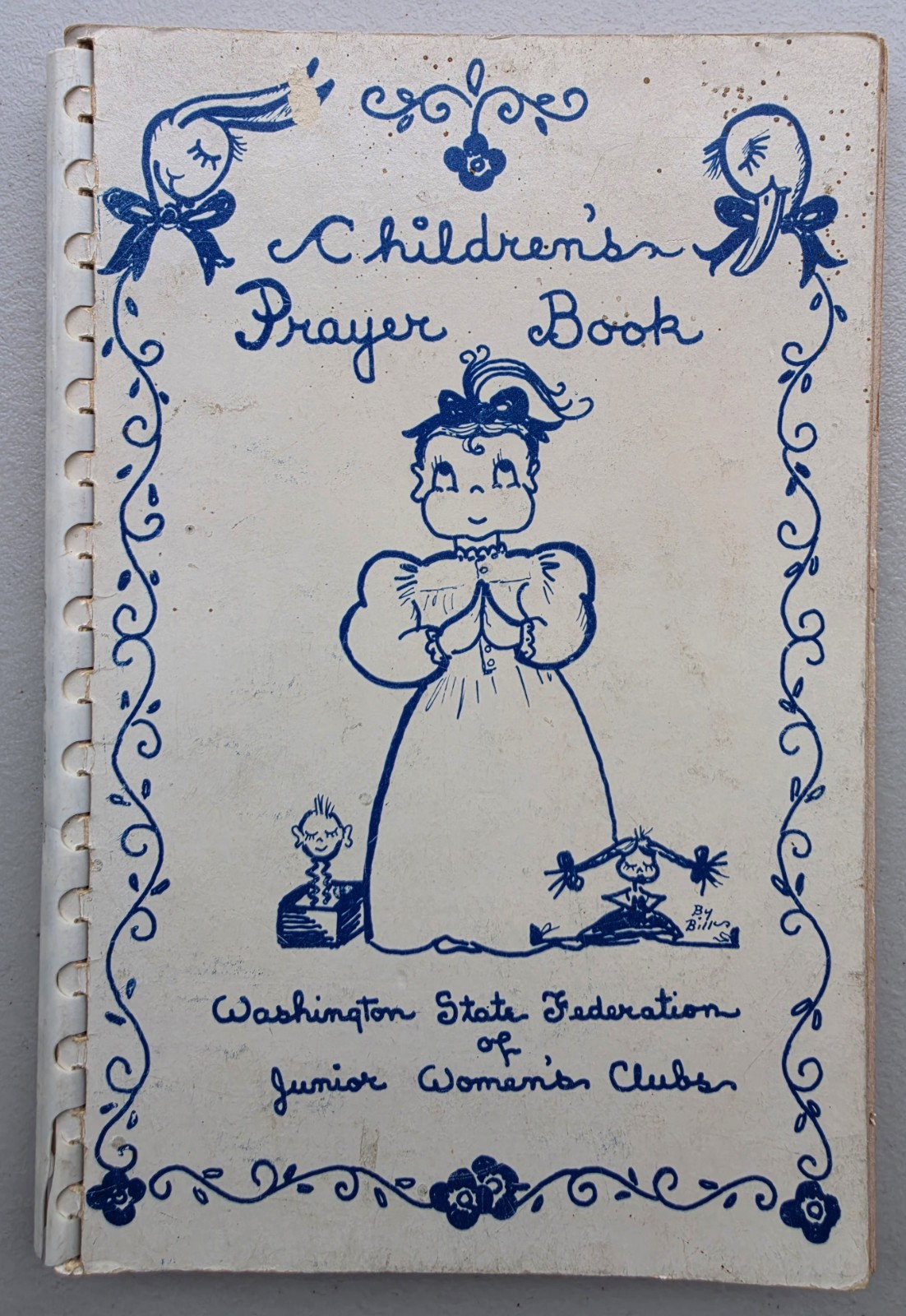 Vintage 1955 Children’s Prayer Book Illustrated Poems Songs Holidays Spiral