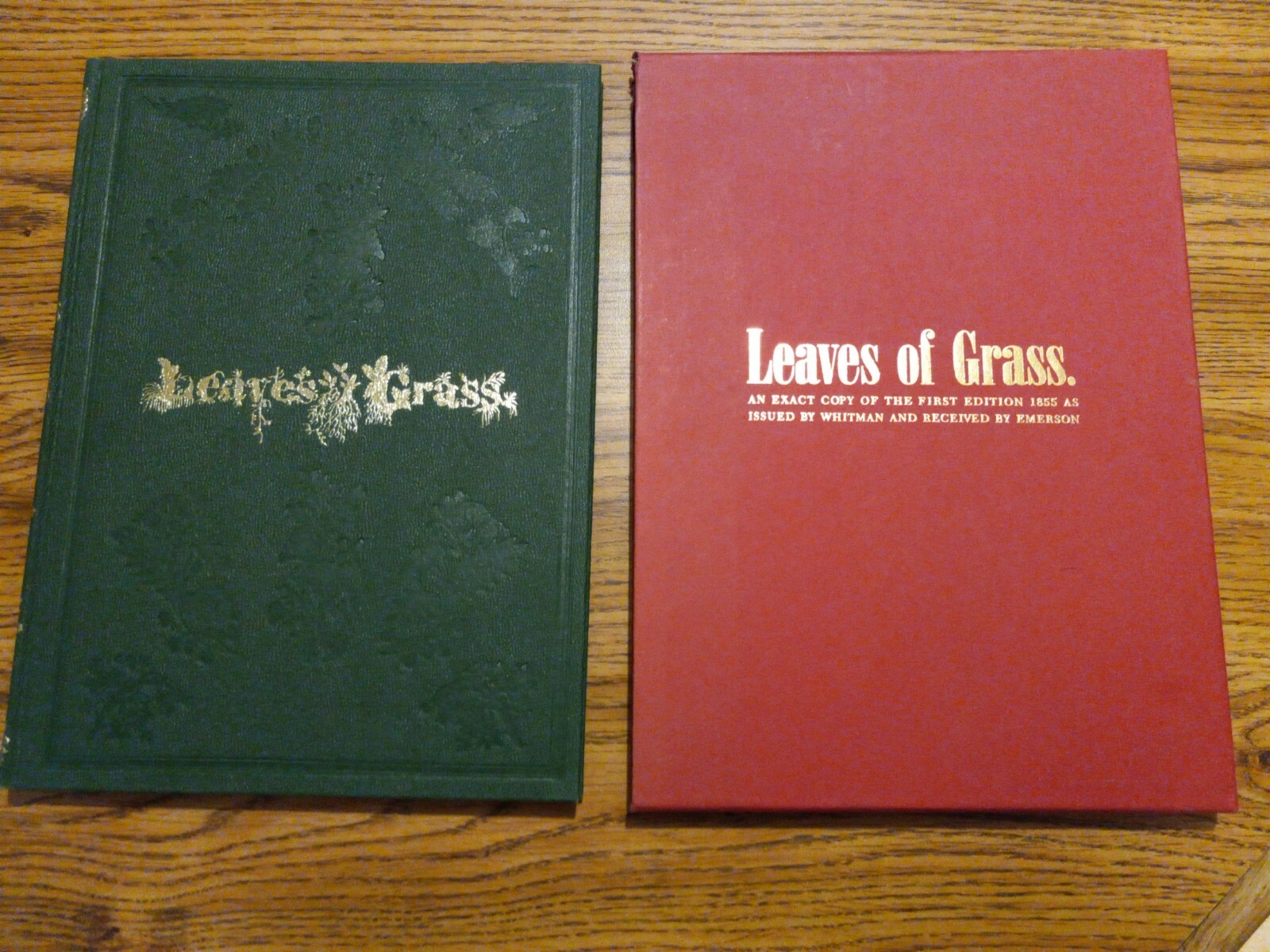 Leaves of Grass Walt Whitman Eakins Press Facsimile First Edition Slipcase 1966