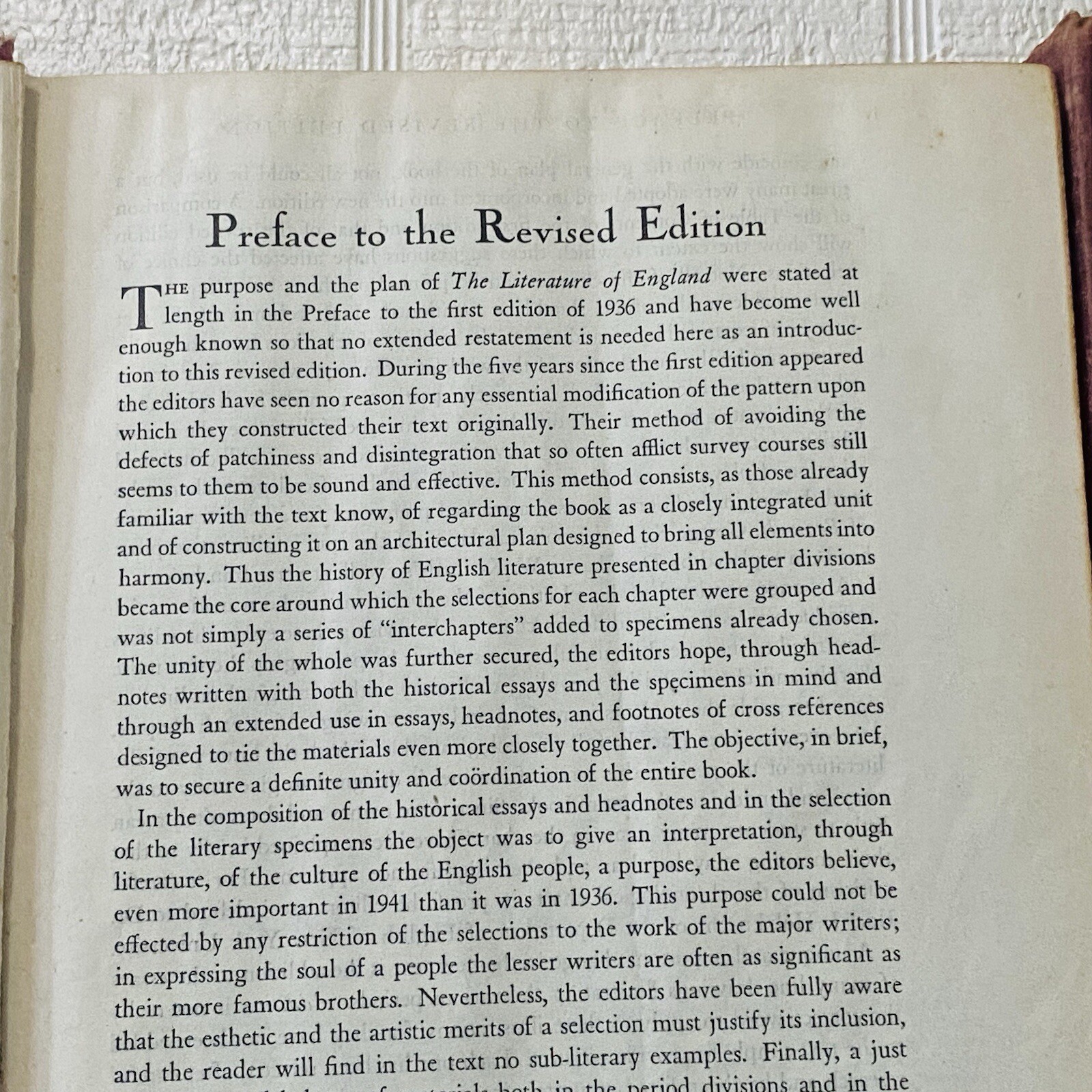 Vintage 1941 The Literature of England Book Set Volume 1 and 2 Hardcover Red