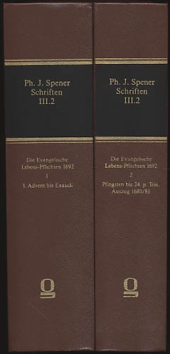 Spener, the Protestant life duties 1692. 2 Volumes