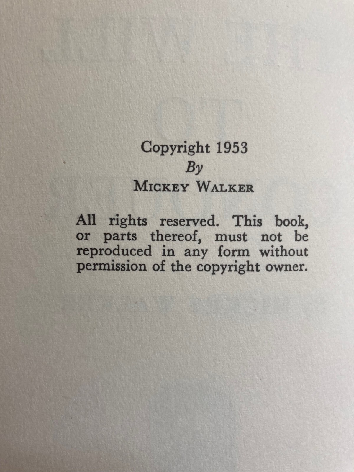 1953 Will to Conquer by Mickey Walker First Edition good condition