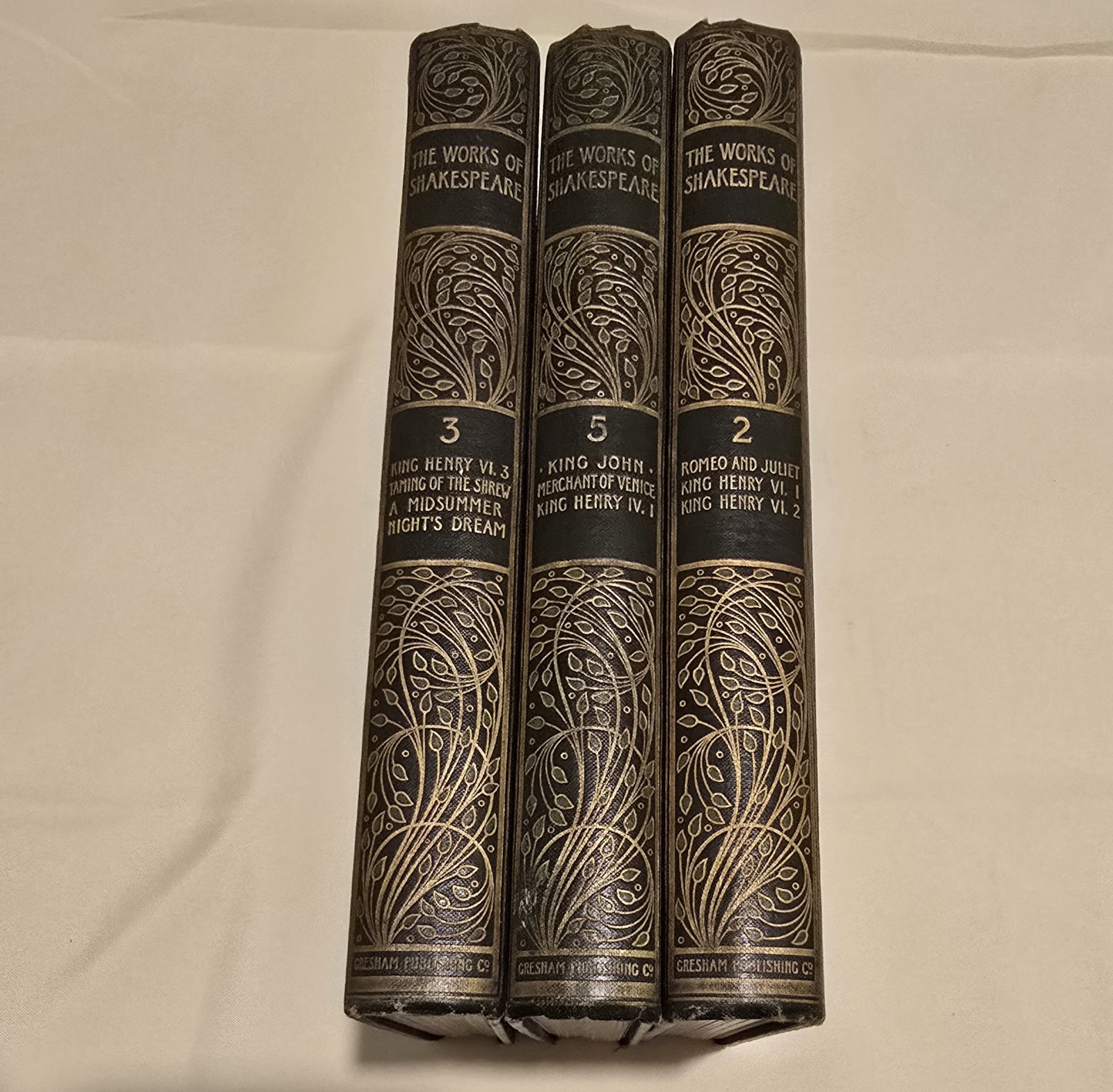 The Works of Shakespeare Henry Irving Vol II III V Gresham Illustrated Set