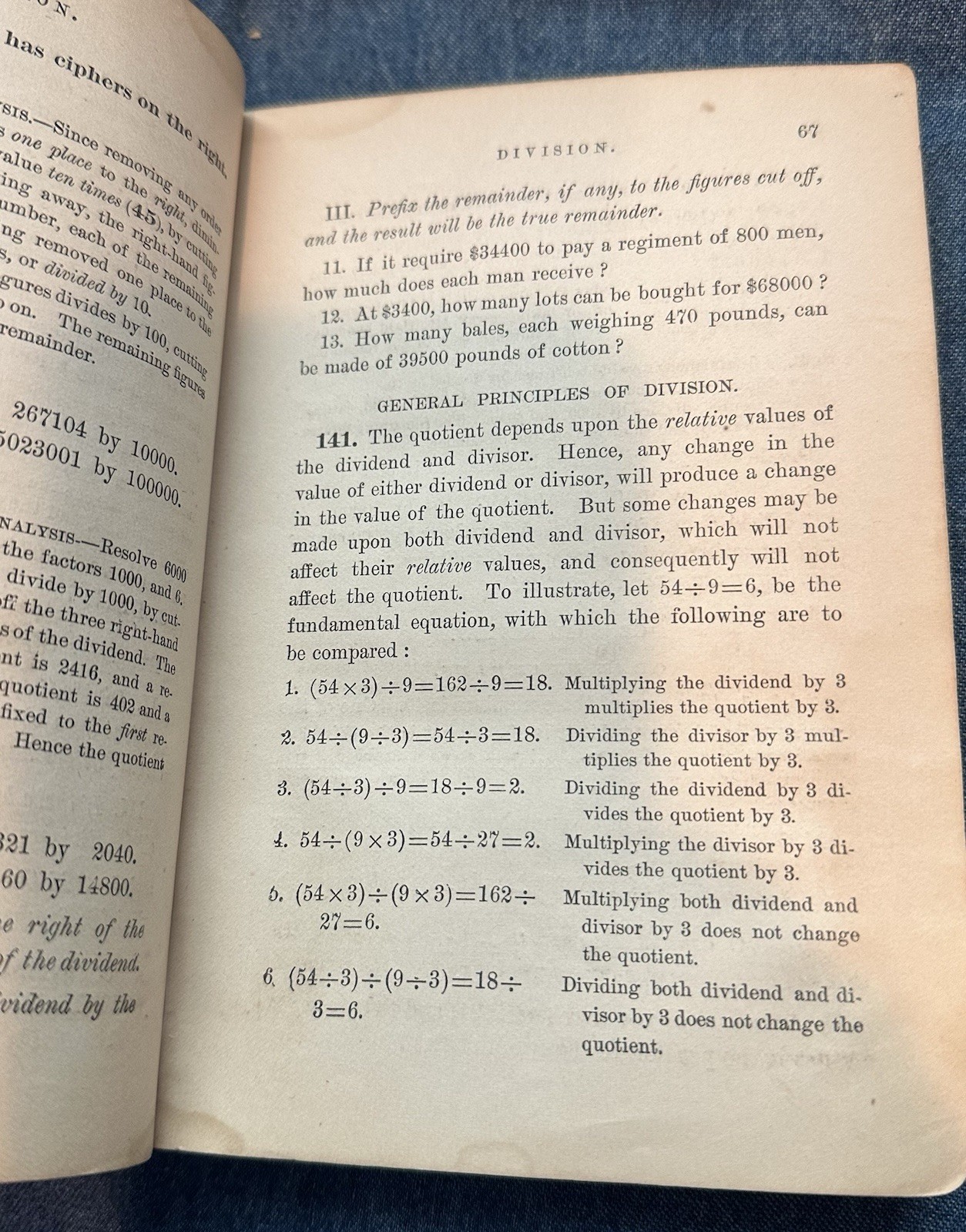 1881 Robinson’s Shorter Course: Complete Arithmetic Antique Schoolbook HC
