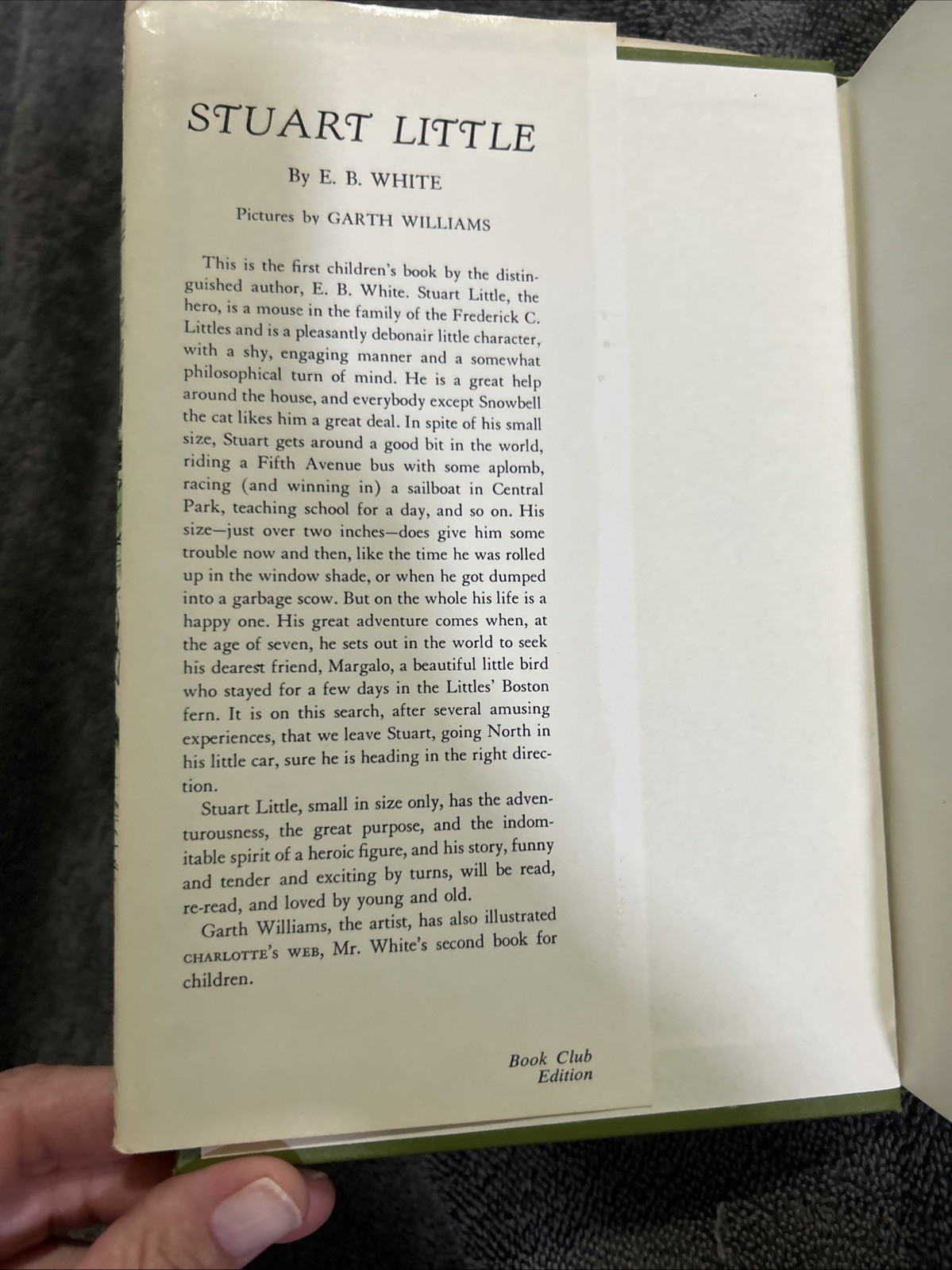 Stuart Little by E.B. White – 1945 1st Print HC Rare Book Club Edition