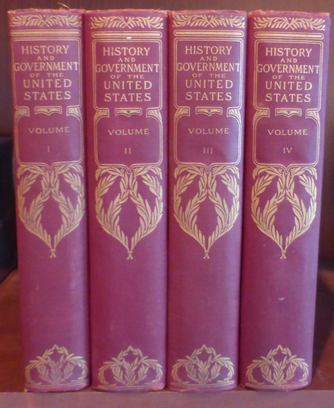 HISTORY & GOVERNMENT OF THE UNITED STATES 4-Volume Set, University Society, 1903
