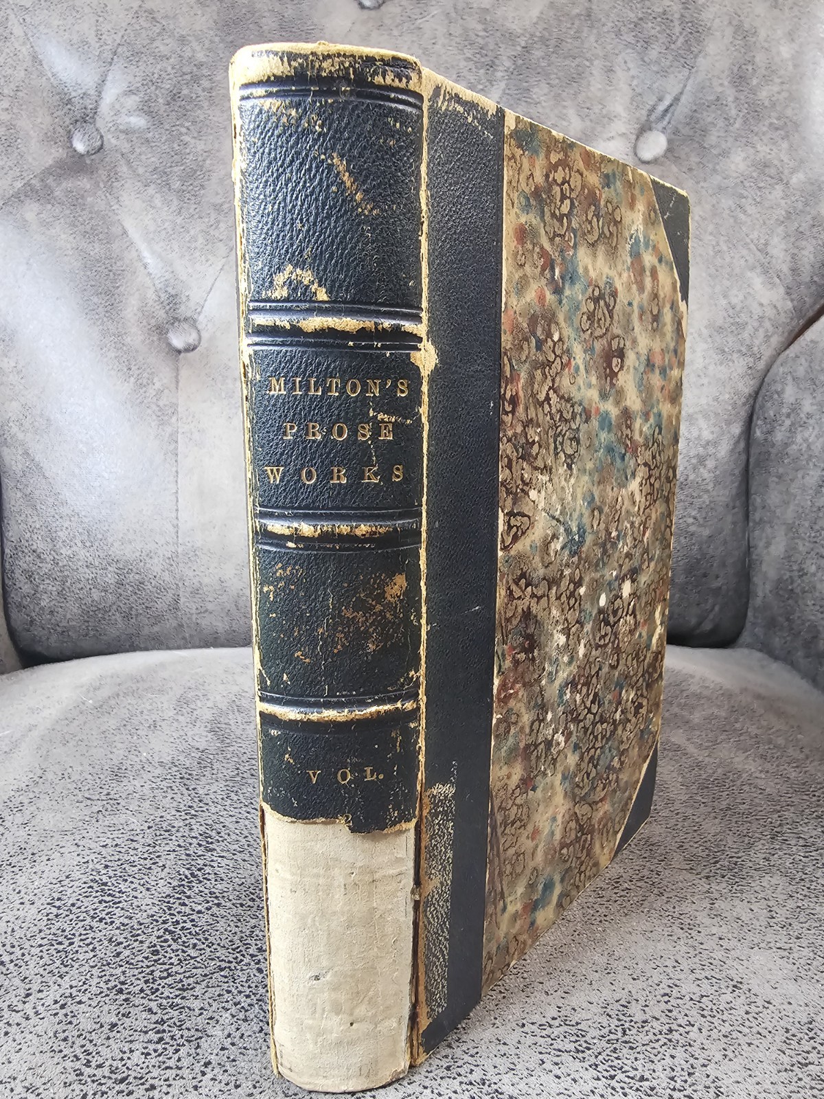 1826 John Milton English Prose Works Vol II Half Leather