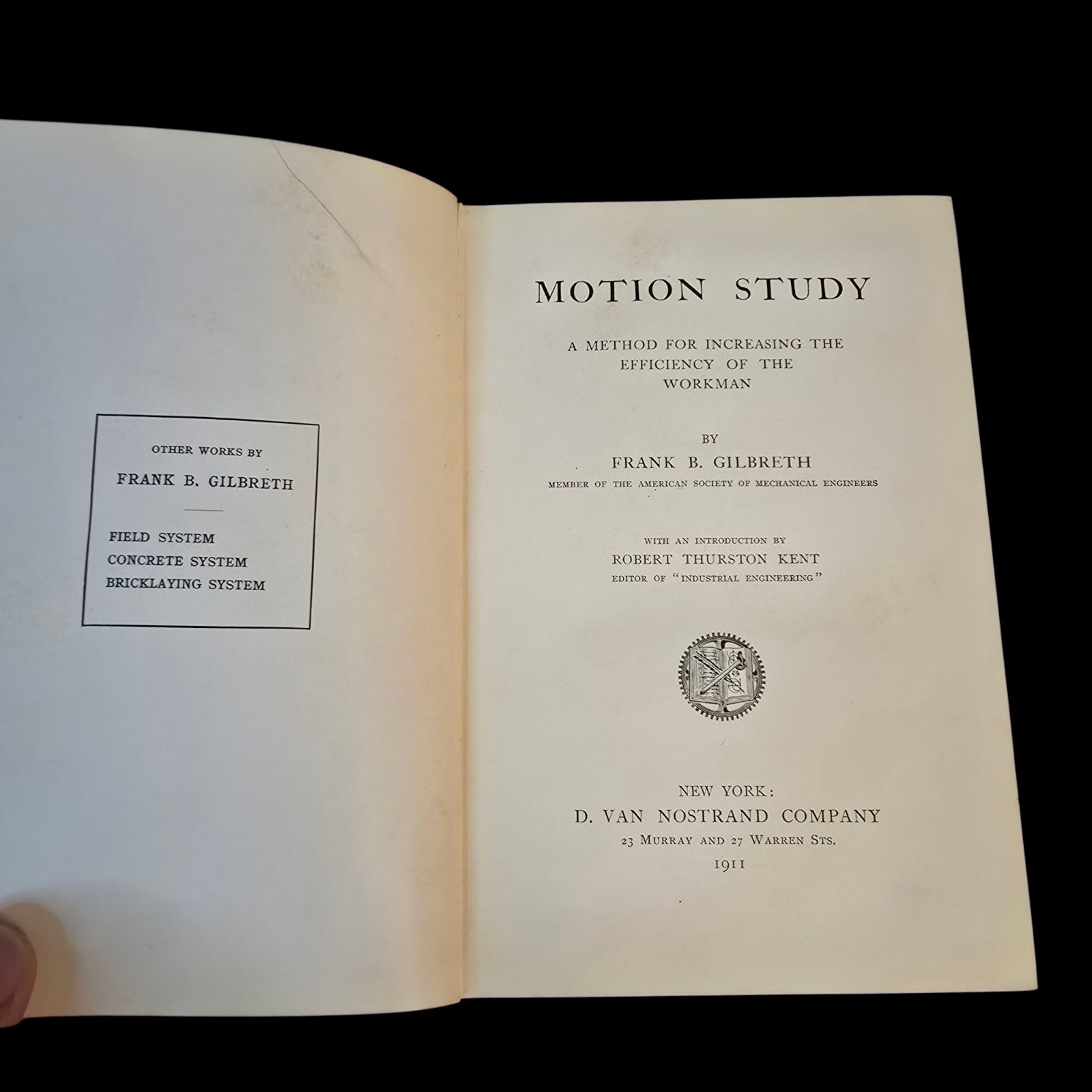 Frank B Gilbreth Motion Study First Edition Van Nostrand Co., 1911