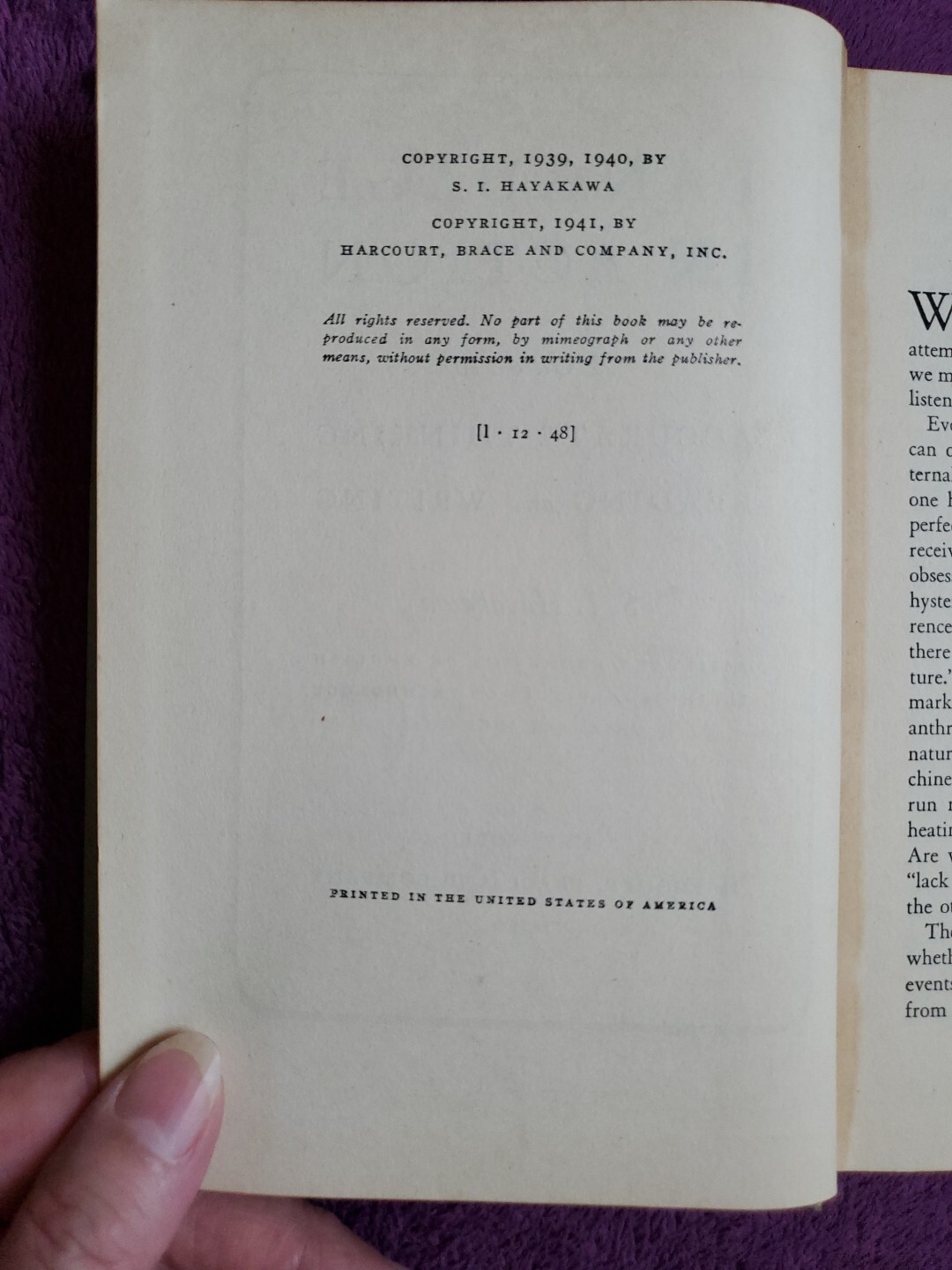 Language In Action, S.I. Hayakawa 1949, Accurate Thinking Reading Writing Guide