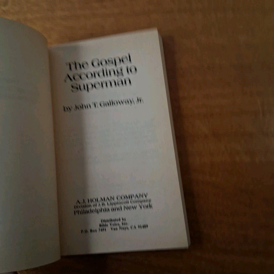 The Gospel According to Superman John T Galloway Jr 1973 Paperback A J Holman Co