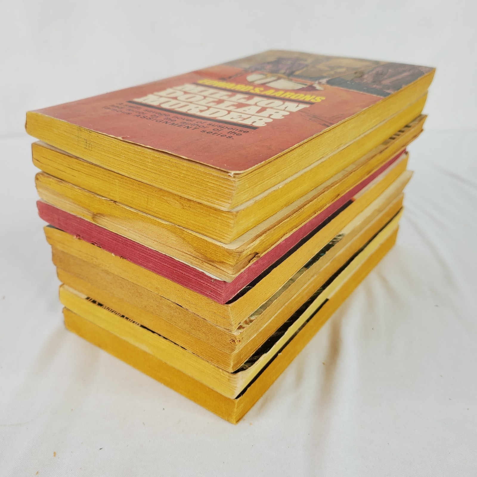 Lot of 9 Edward S Aarons Paperback Books Vintage 1970s Suspense Thriller Mystery