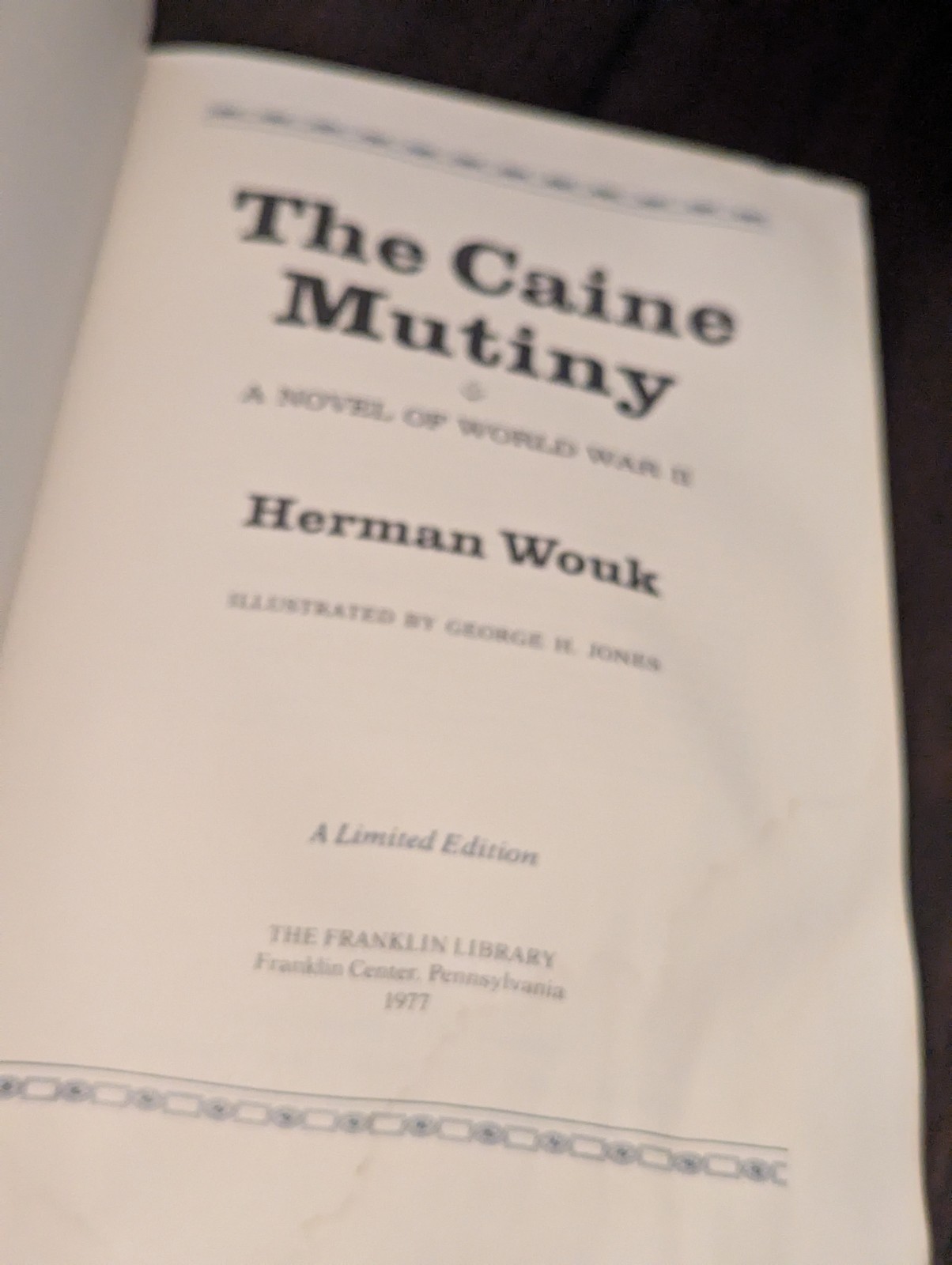 SIGNED Franklin Library THE CAINE MUTINY Herman Wouk LEATHER 1977 Limited READ