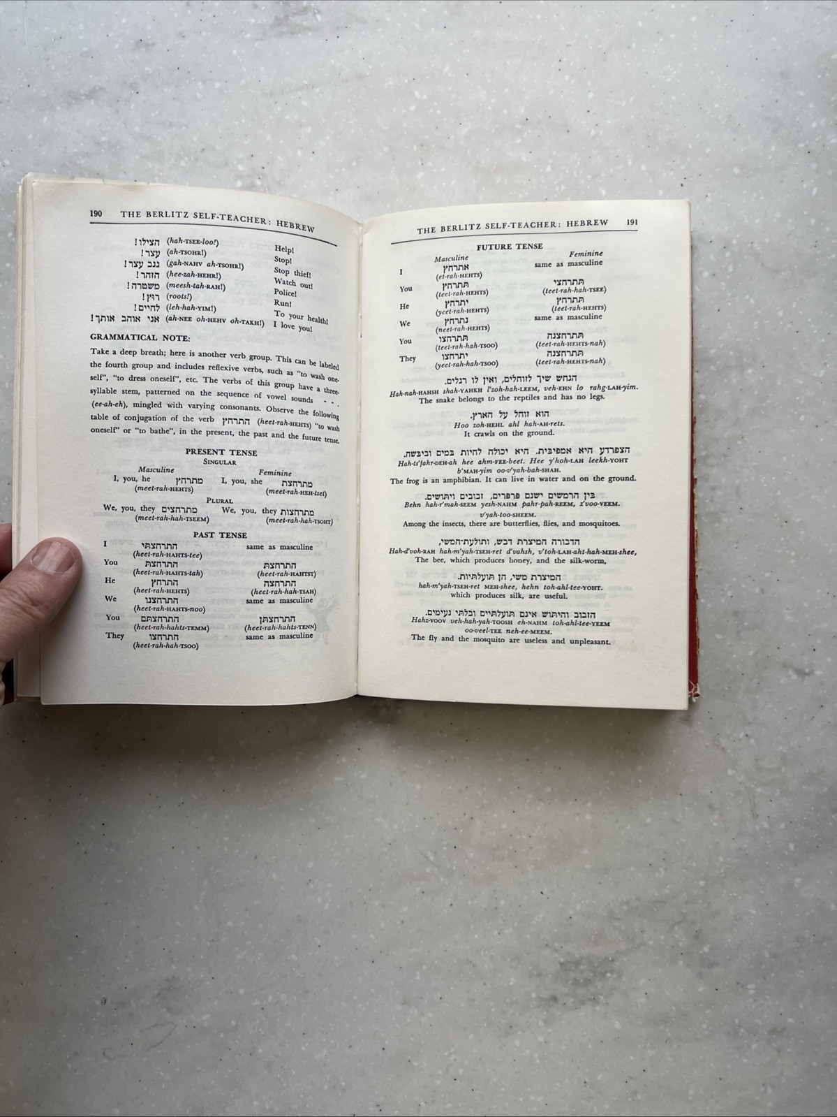 The Berlitz Self-Teacher Hebrew | 1974 Hardcover Ex-Library