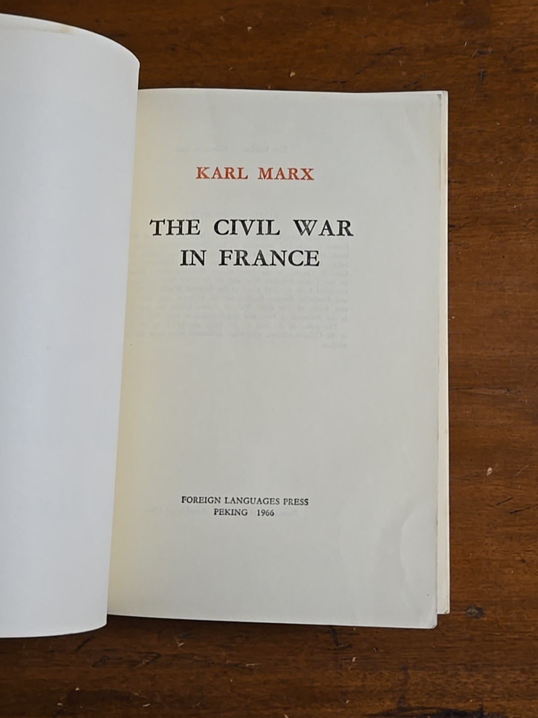 The Civil War In France by Karl Marx, Foreign Language Press 1st Ed., 1966