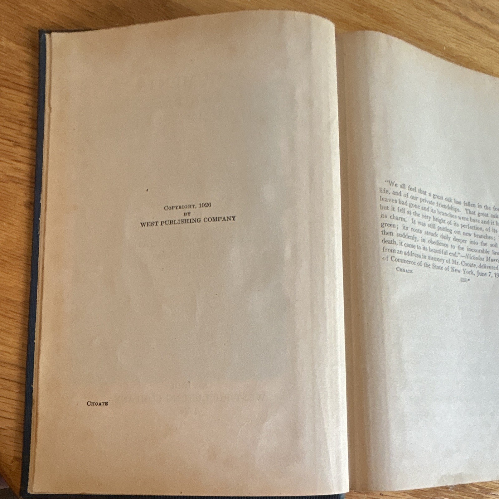 West Publishing 1926 Arguments and Addresses of Joseph Hodges Choate HC Illus