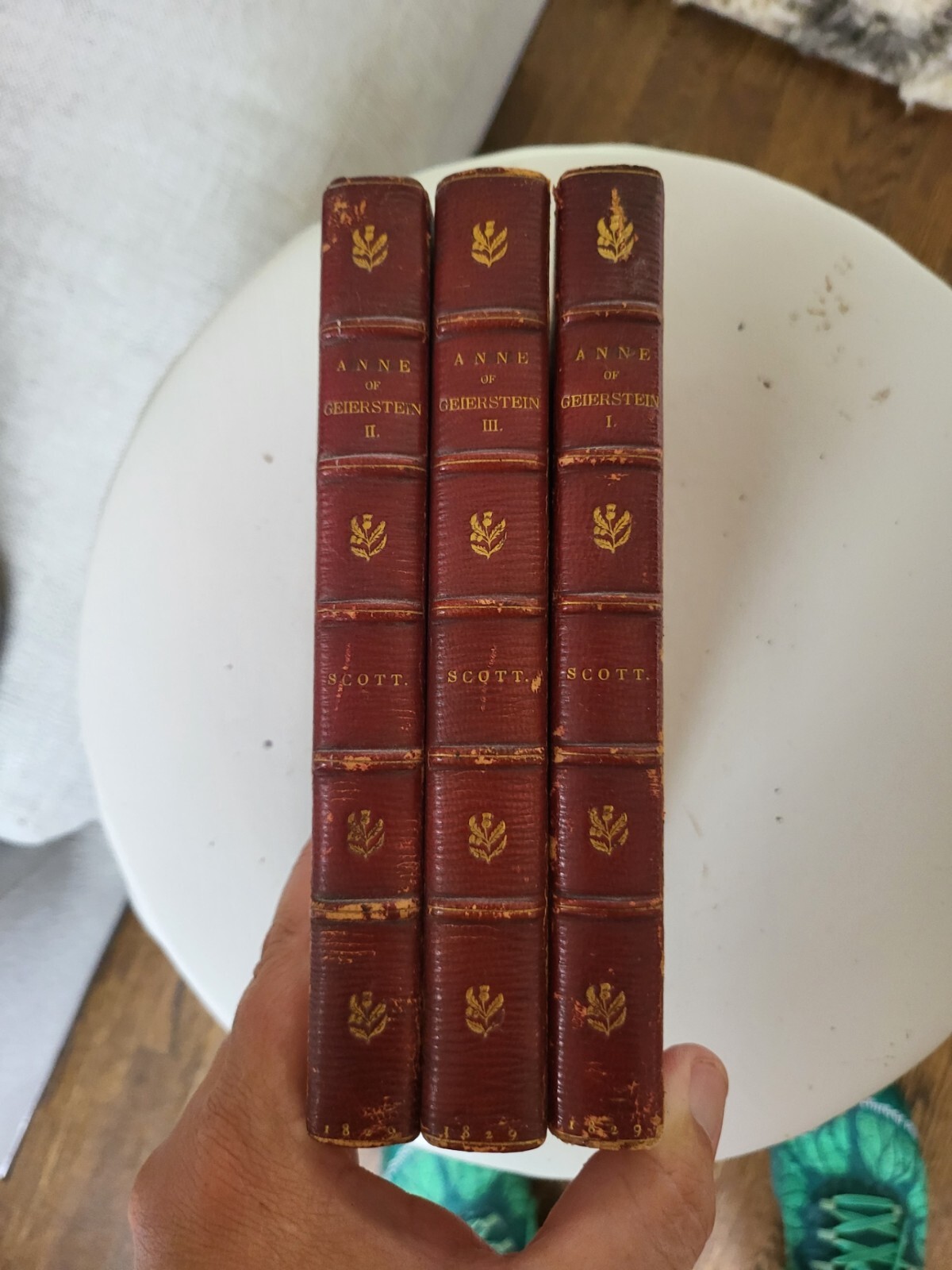Anne of Geierstein. Sir Walter Scott. 1st ed. 1829. 3vo partial leather